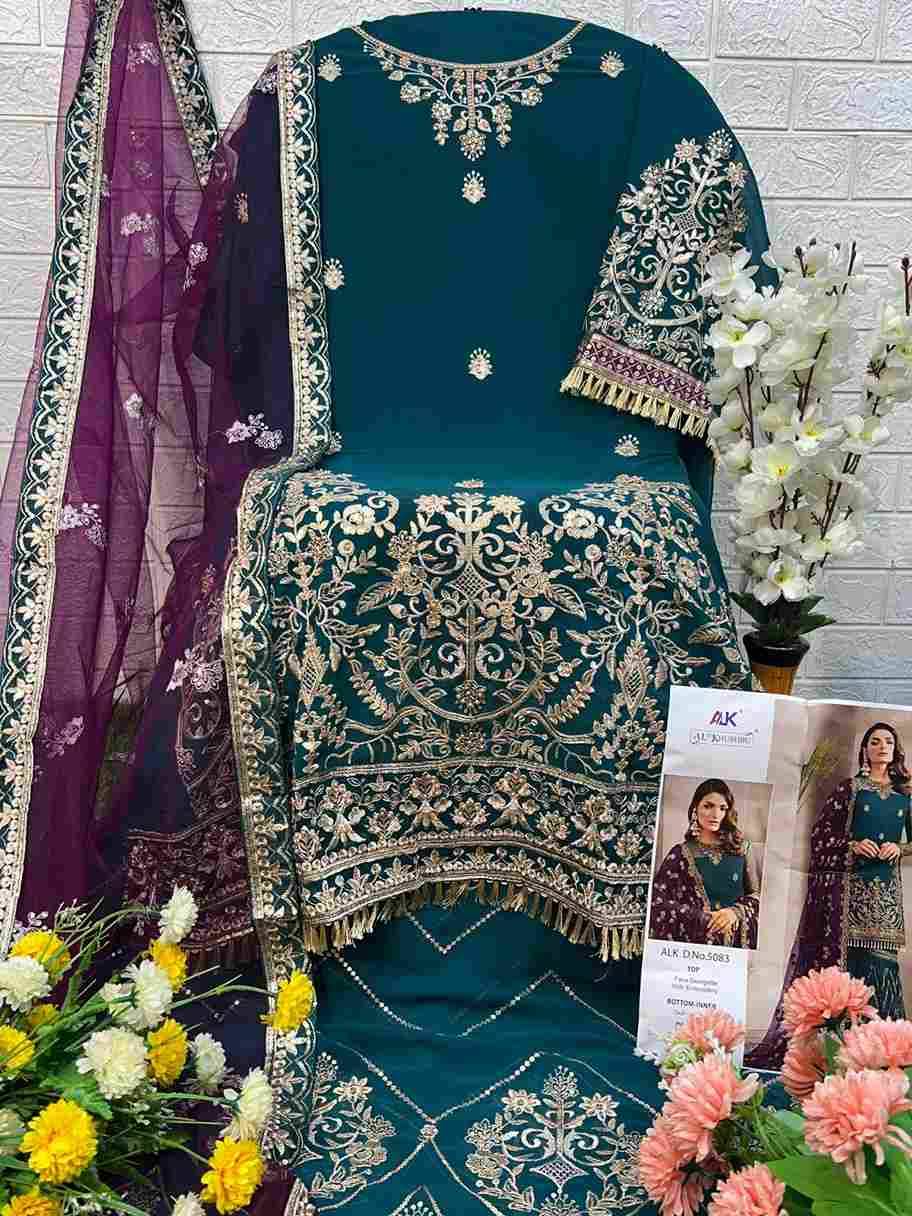 Al Khushbu Hit Design 5083 By Al Khushbu Designer Pakistani Suits Beautiful Stylish Fancy Colorful Party Wear & Occasional Wear Faux Georgette Embroidered Dresses At Wholesale Price