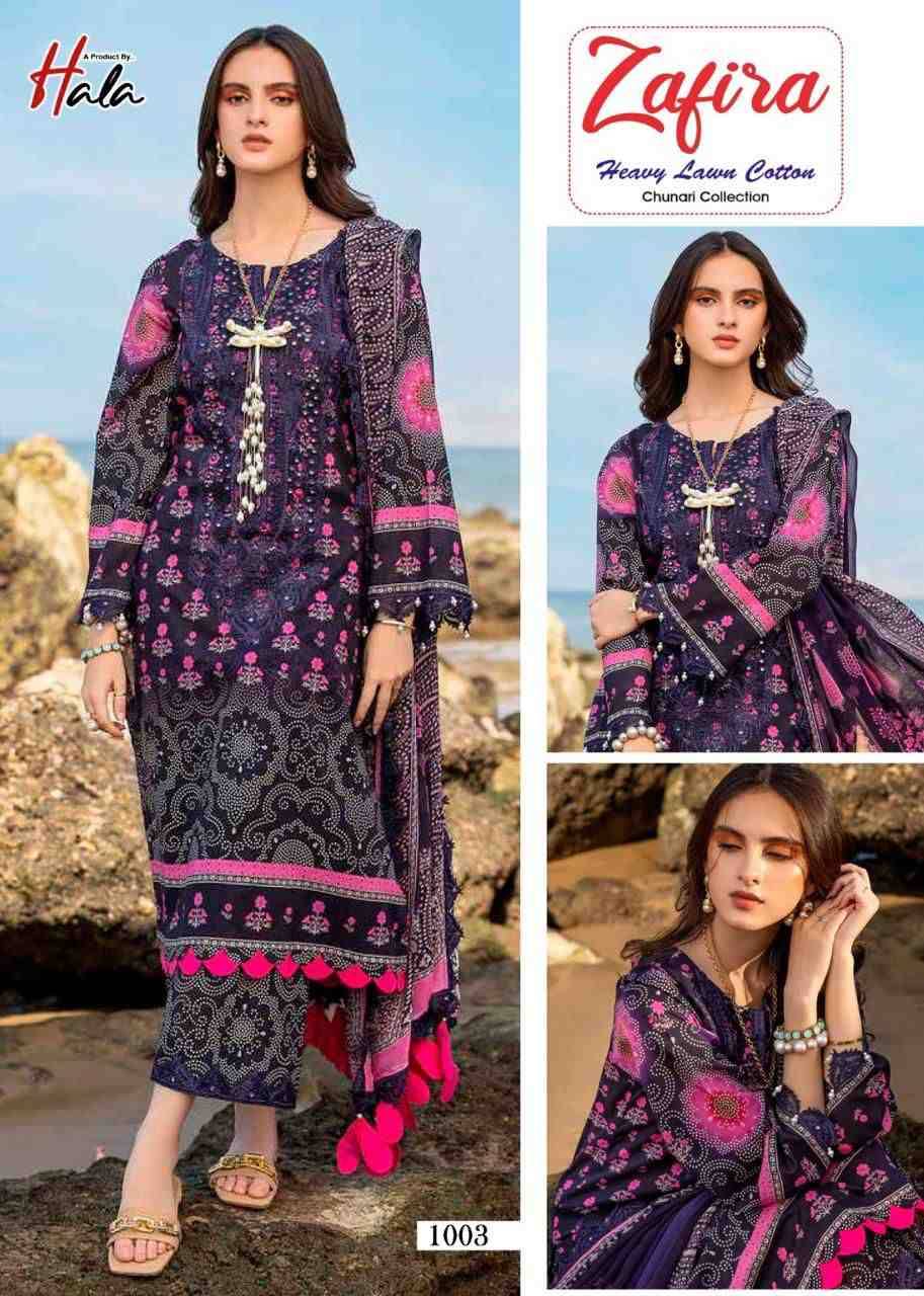 Zafira By Hala 1001 To 1004 Series Beautiful Festive Suits Stylish Fancy Colorful Casual Wear & Ethnic Wear Lawn Cotton Print Dresses At Wholesale Price