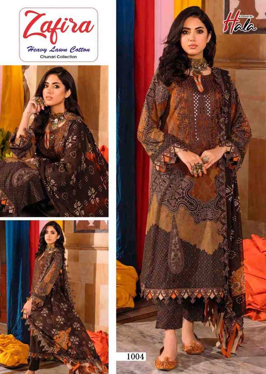 Zafira By Hala 1001 To 1004 Series Beautiful Festive Suits Stylish Fancy Colorful Casual Wear & Ethnic Wear Lawn Cotton Print Dresses At Wholesale Price