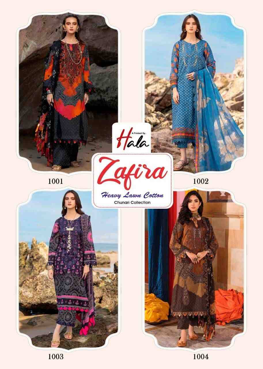 Zafira By Hala 1001 To 1004 Series Beautiful Festive Suits Stylish Fancy Colorful Casual Wear & Ethnic Wear Lawn Cotton Print Dresses At Wholesale Price