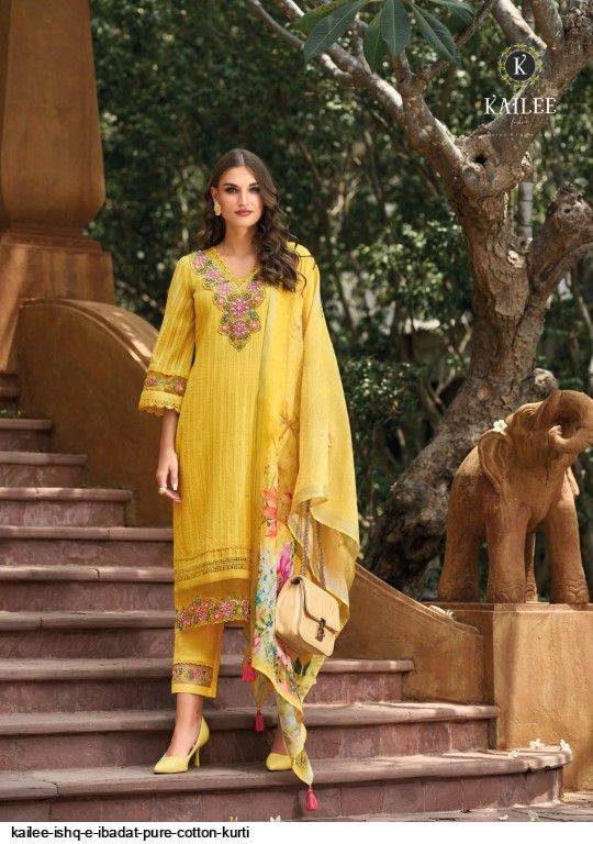 Ishq-E-Ibadat By Kailee 42651 To 42656 Series Beautiful Stylish Festive Suits Fancy Colorful Casual Wear & Ethnic Wear & Ready To Wear Pure Cotton Print Embroidered Dresses At Wholesale Price