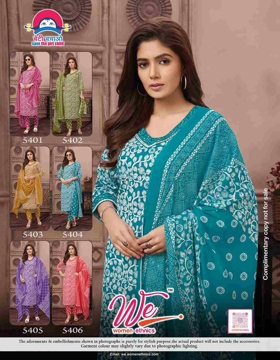 Dressing By Women Ethnic 5401 To 5406 Series Designer Festive Suits Collection Beautiful Stylish Fancy Colorful Party Wear & Occasional Wear Pure Cotton Embroidered Dresses At Wholesale Price