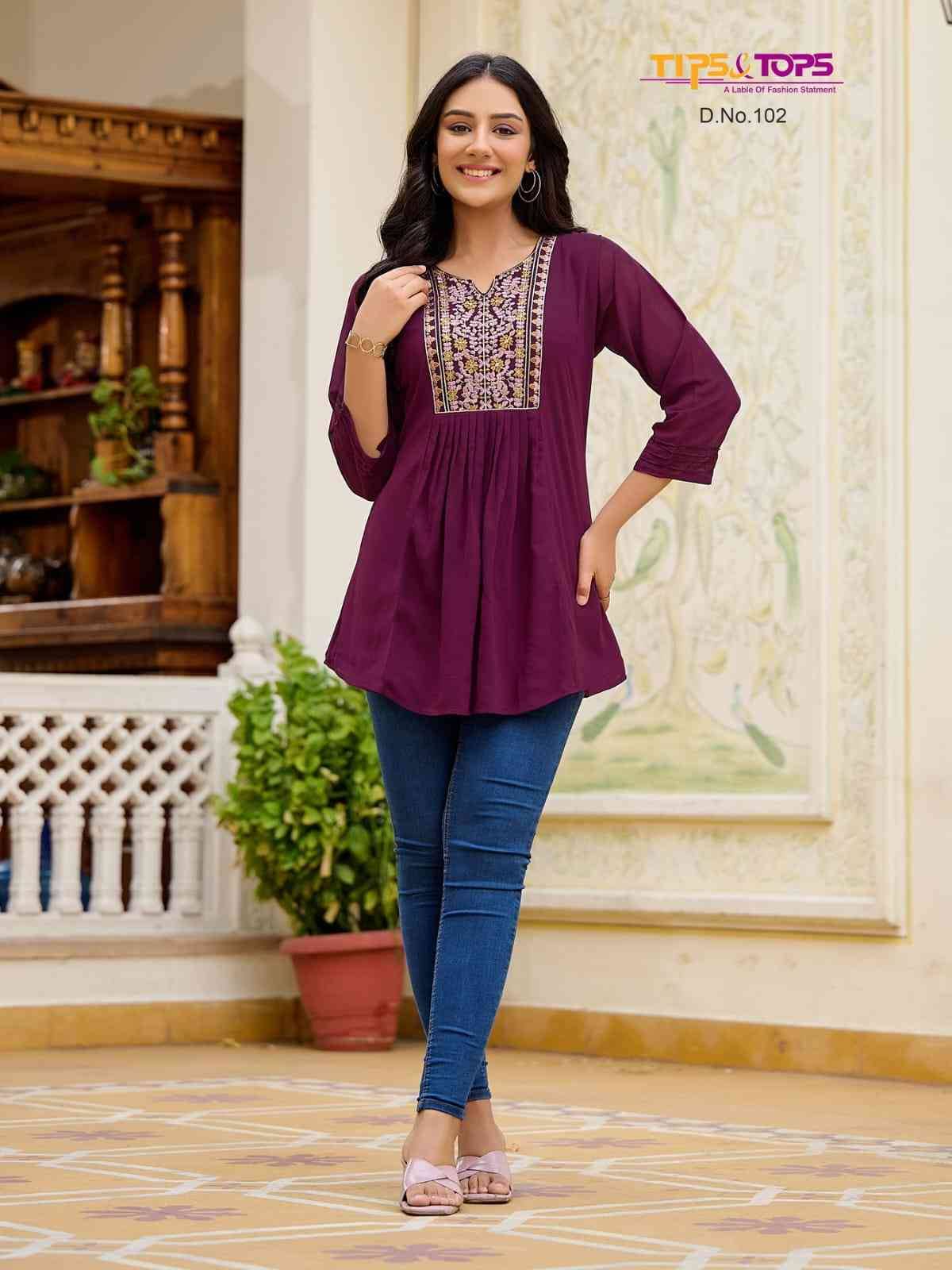 Glamour Vol-1 By Tips And Tops 101 To 106 Series Designer Stylish Fancy Colorful Beautiful Party Wear & Ethnic Wear Collection Heavy Georgette Tops At Wholesale Price