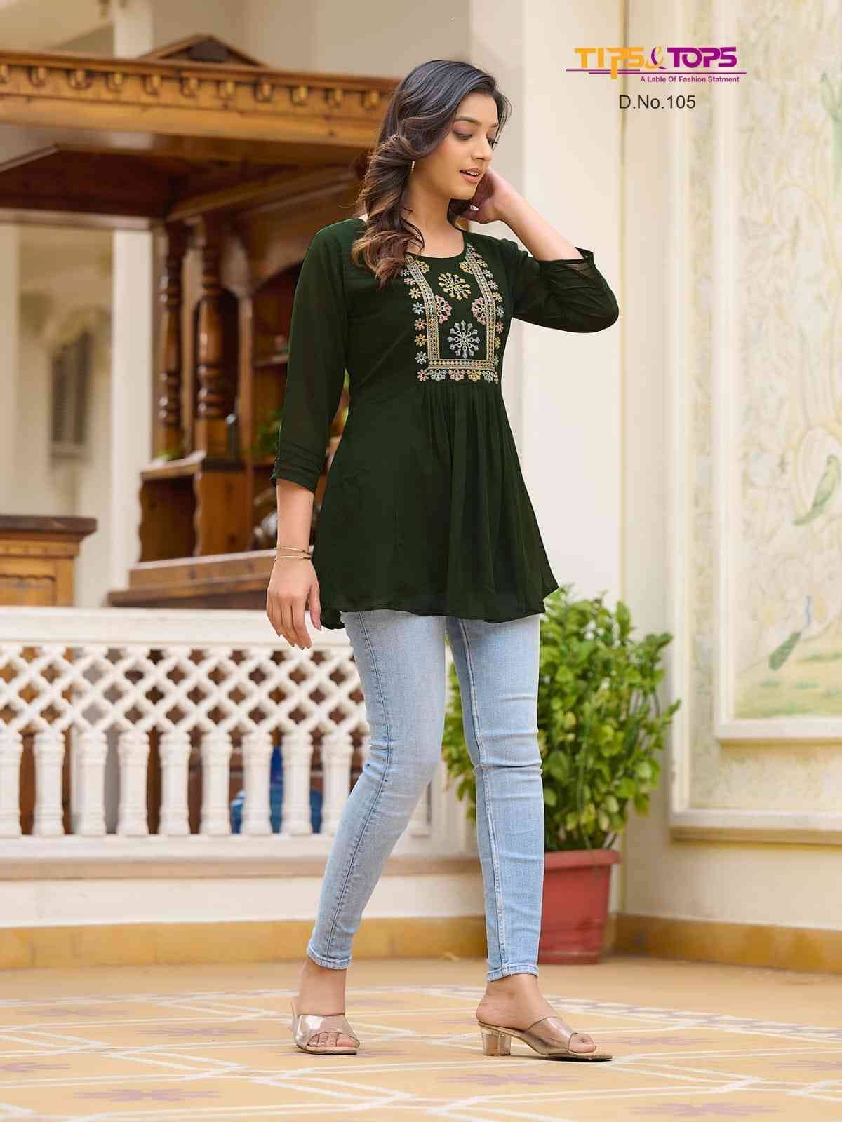 Glamour Vol-1 By Tips And Tops 101 To 106 Series Designer Stylish Fancy Colorful Beautiful Party Wear & Ethnic Wear Collection Heavy Georgette Tops At Wholesale Price