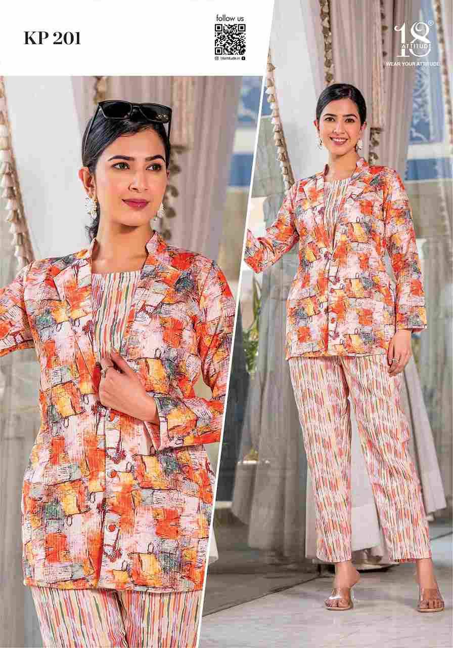 Kitty Party Vol-2 By 18 Attitude 201 To 207 Series Designer Stylish Fancy Colorful Beautiful Party Wear & Ethnic Wear Collection Cotton Linen Co-Ord Sets With Jackets At Wholesale Price