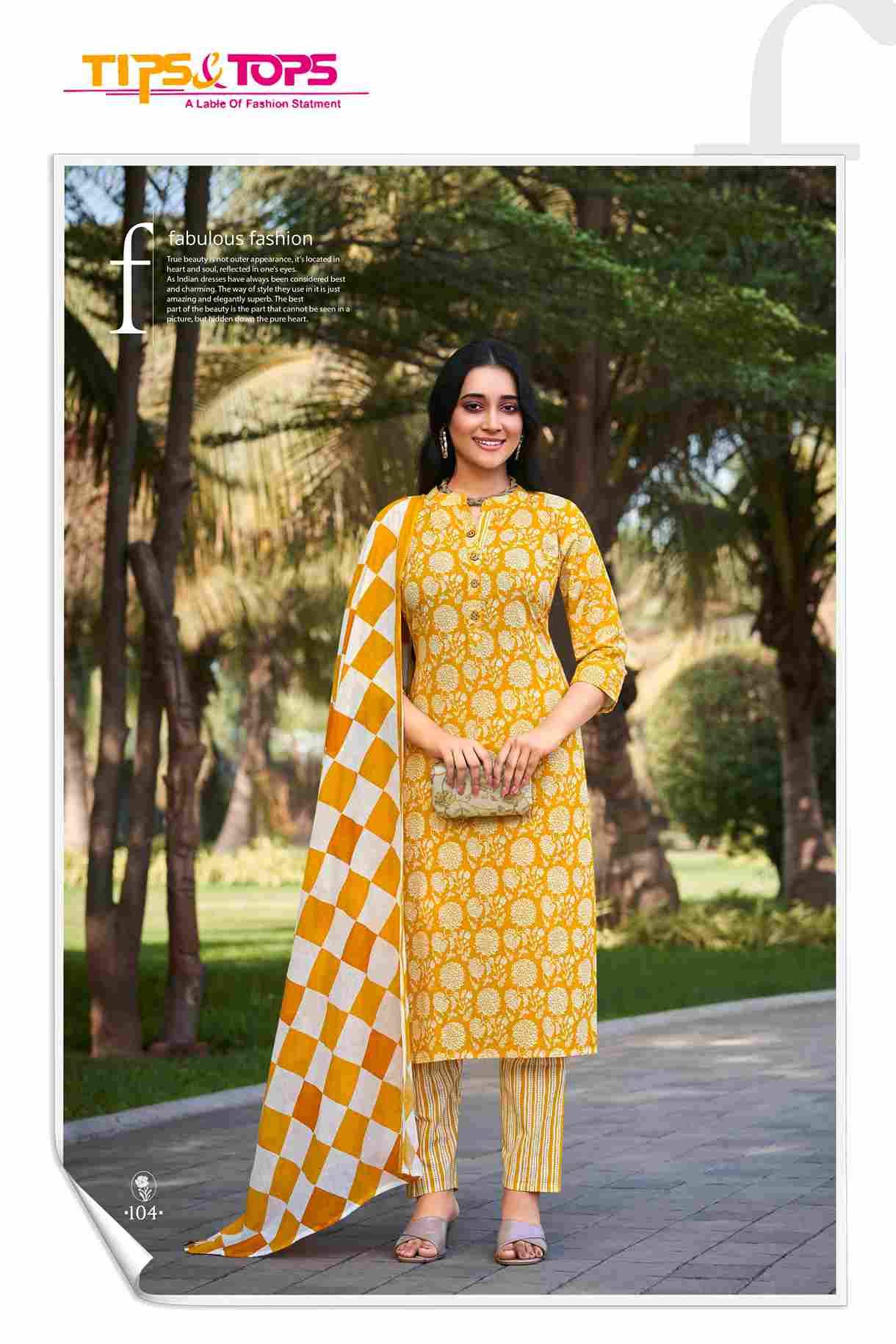 Summer Fashion Vol-5 By Tips And Tops 101 To 106 Series Designer Festive Suits Beautiful Fancy Colorful Stylish Party Wear & Occasional Wear Cotton Print Dresses At Wholesale Price