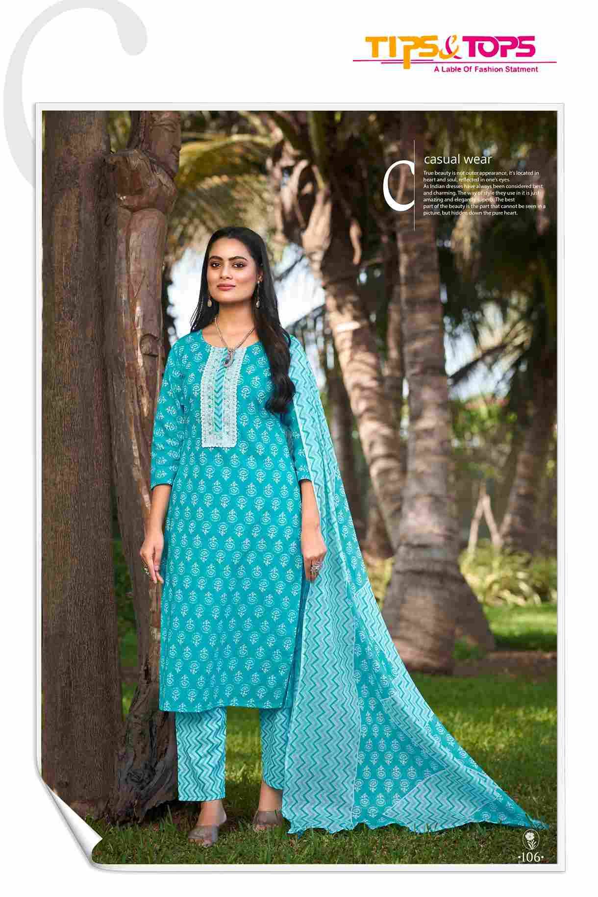 Summer Fashion Vol-5 By Tips And Tops 101 To 106 Series Designer Festive Suits Beautiful Fancy Colorful Stylish Party Wear & Occasional Wear Cotton Print Dresses At Wholesale Price