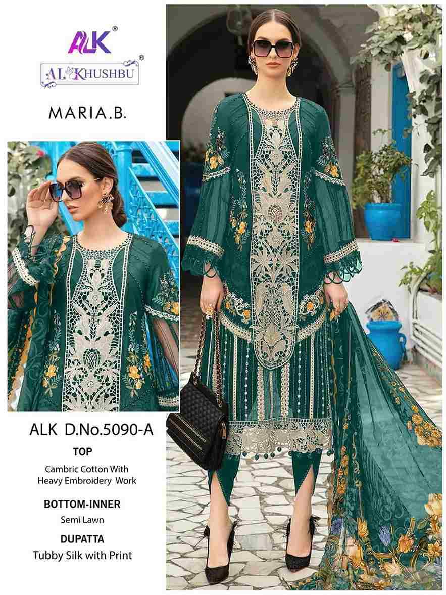 Maria.B. By Al Khushbu 5090-A To 5090-D Series Beautiful Pakistani Suits Stylish Fancy Colorful Party Wear & Occasional Wear Cambric Cotton With Embroidery Dresses At Wholesale Price