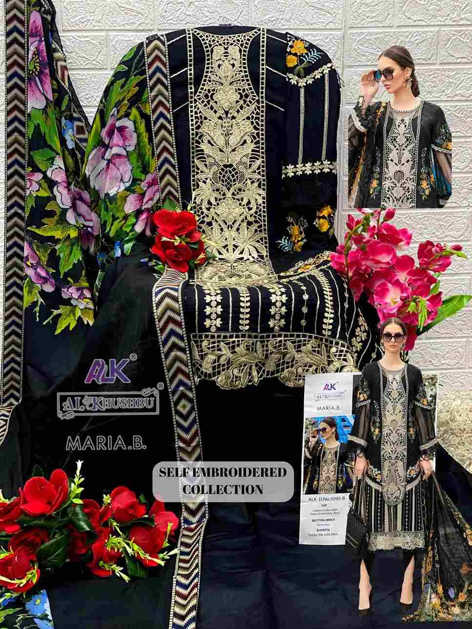 Maria.B. By Al Khushbu 5090-A To 5090-D Series Beautiful Pakistani Suits Stylish Fancy Colorful Party Wear & Occasional Wear Cambric Cotton With Embroidery Dresses At Wholesale Price