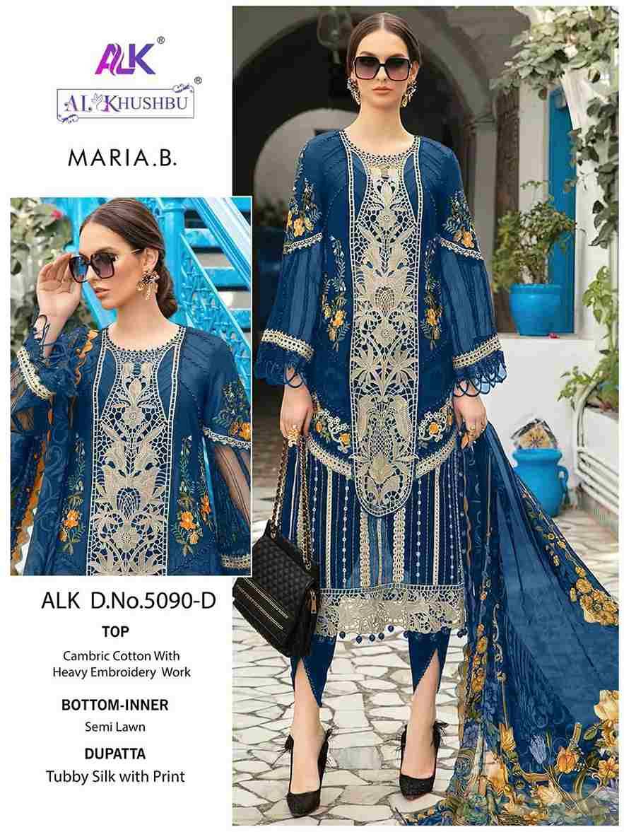 Maria.B. By Al Khushbu 5090-A To 5090-D Series Beautiful Pakistani Suits Stylish Fancy Colorful Party Wear & Occasional Wear Cambric Cotton With Embroidery Dresses At Wholesale Price