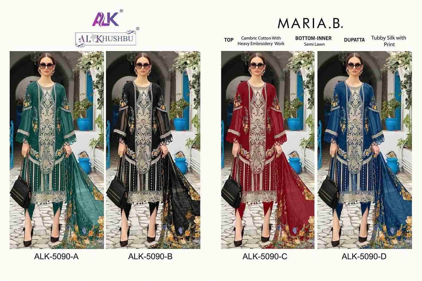 Maria.B. By Al Khushbu 5090-A To 5090-D Series Beautiful Pakistani Suits Stylish Fancy Colorful Party Wear & Occasional Wear Cambric Cotton With Embroidery Dresses At Wholesale Price