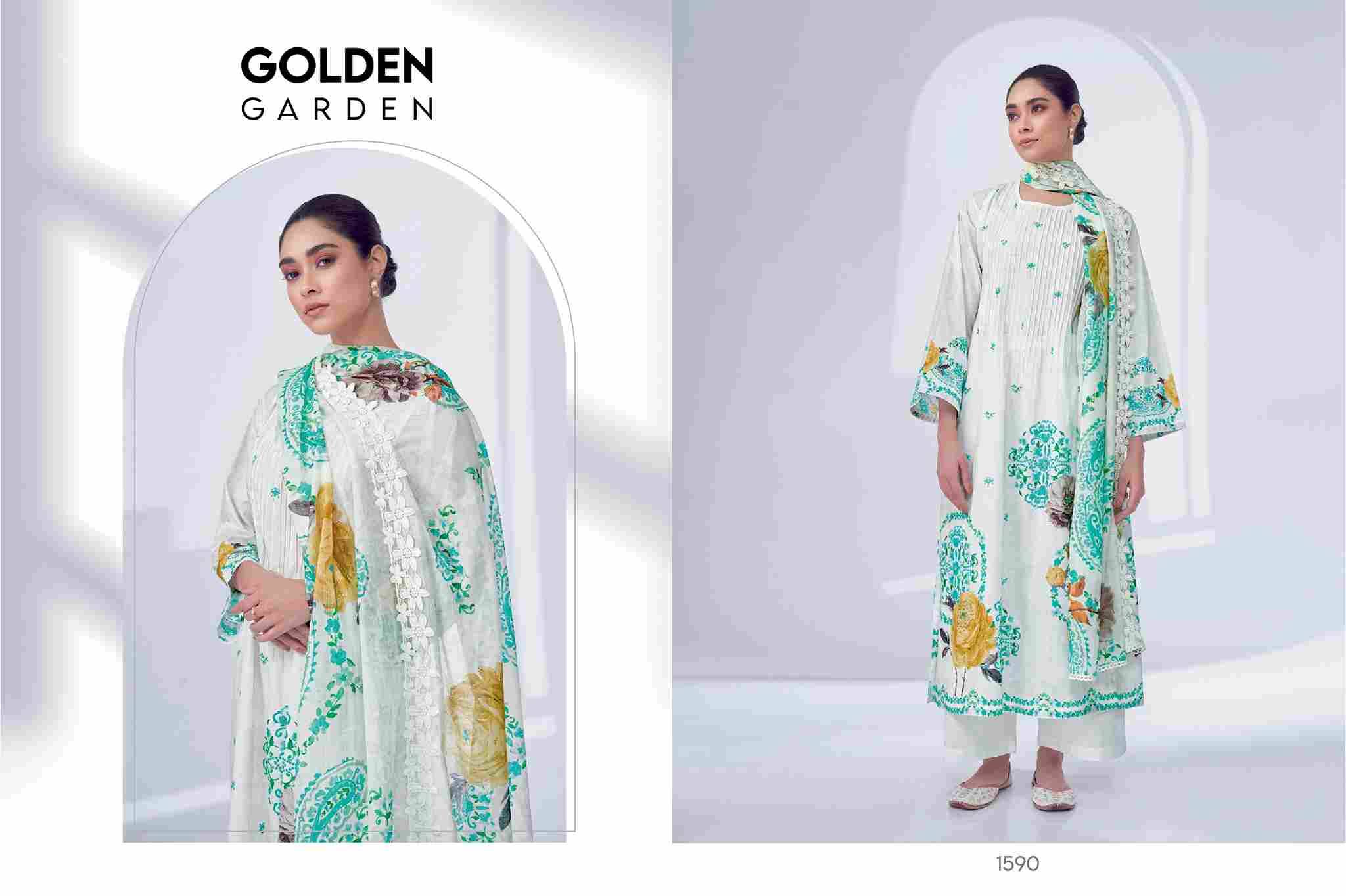 Golden Garden By T And M Designer Studio Beautiful Festive Suits Colorful Stylish Fancy Casual Wear & Ethnic Wear Pure Cotton Lawn Print Dresses At Wholesale Price