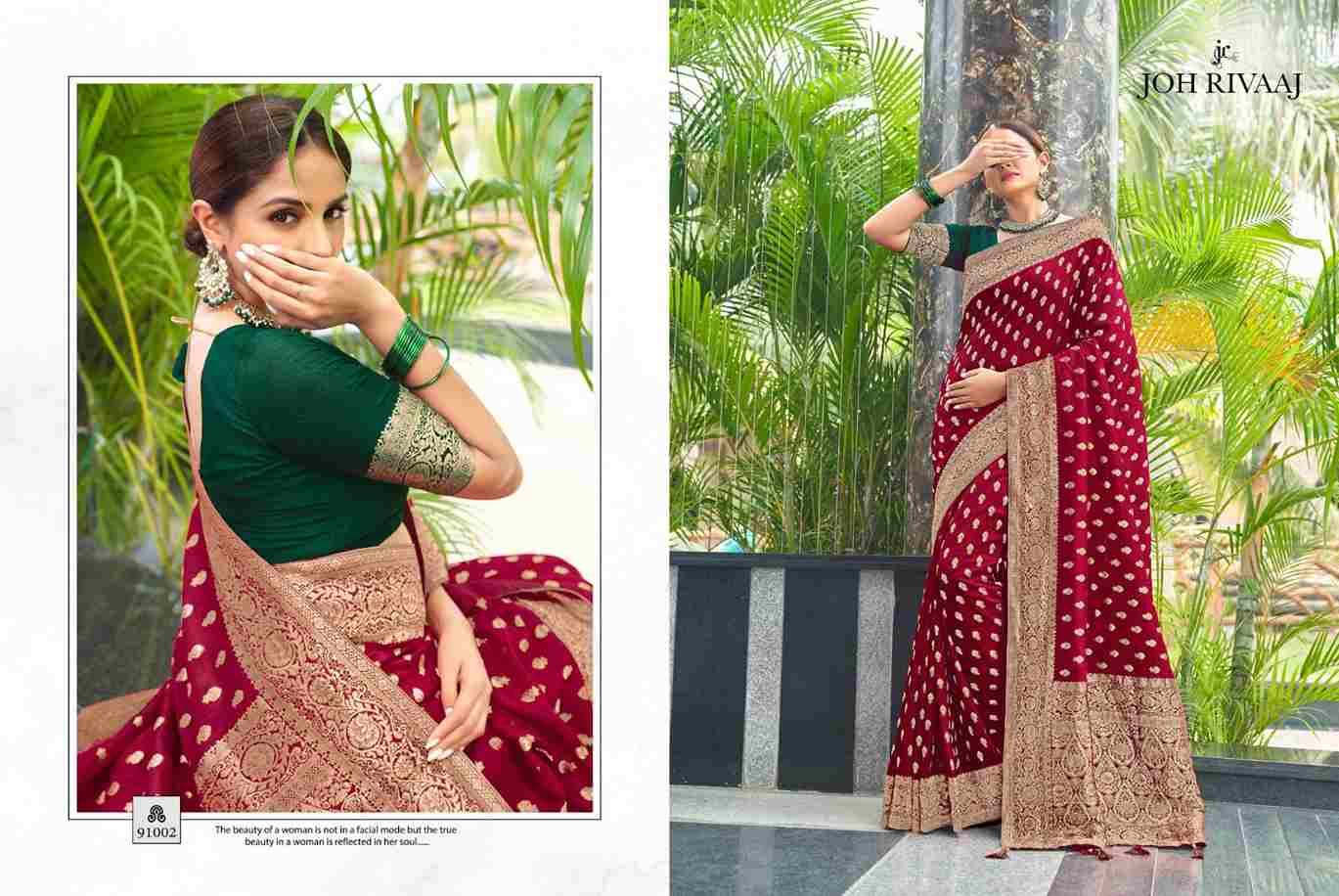 Janelle Vol-910 By Joh Rivaaj 91001 To 91009 Series Indian Traditional Wear Collection Beautiful Stylish Fancy Colorful Party Wear & Occasional Wear Silk Sarees At Wholesale Price