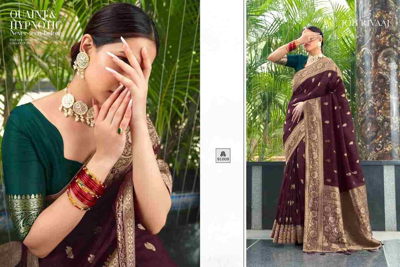 Janelle Vol-910 By Joh Rivaaj 91001 To 91009 Series Indian Traditional Wear Collection Beautiful Stylish Fancy Colorful Party Wear & Occasional Wear Silk Sarees At Wholesale Price