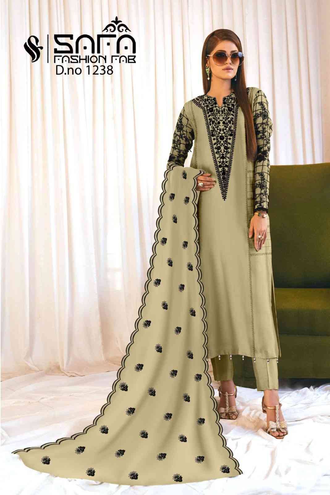 Safa 1238 Colours By Safa Fashion 1238-A To 1238-C Series Beautiful Pakistani Suits Colorful Stylish Fancy Casual Wear & Ethnic Wear Heavy Organza Dresses At Wholesale Price