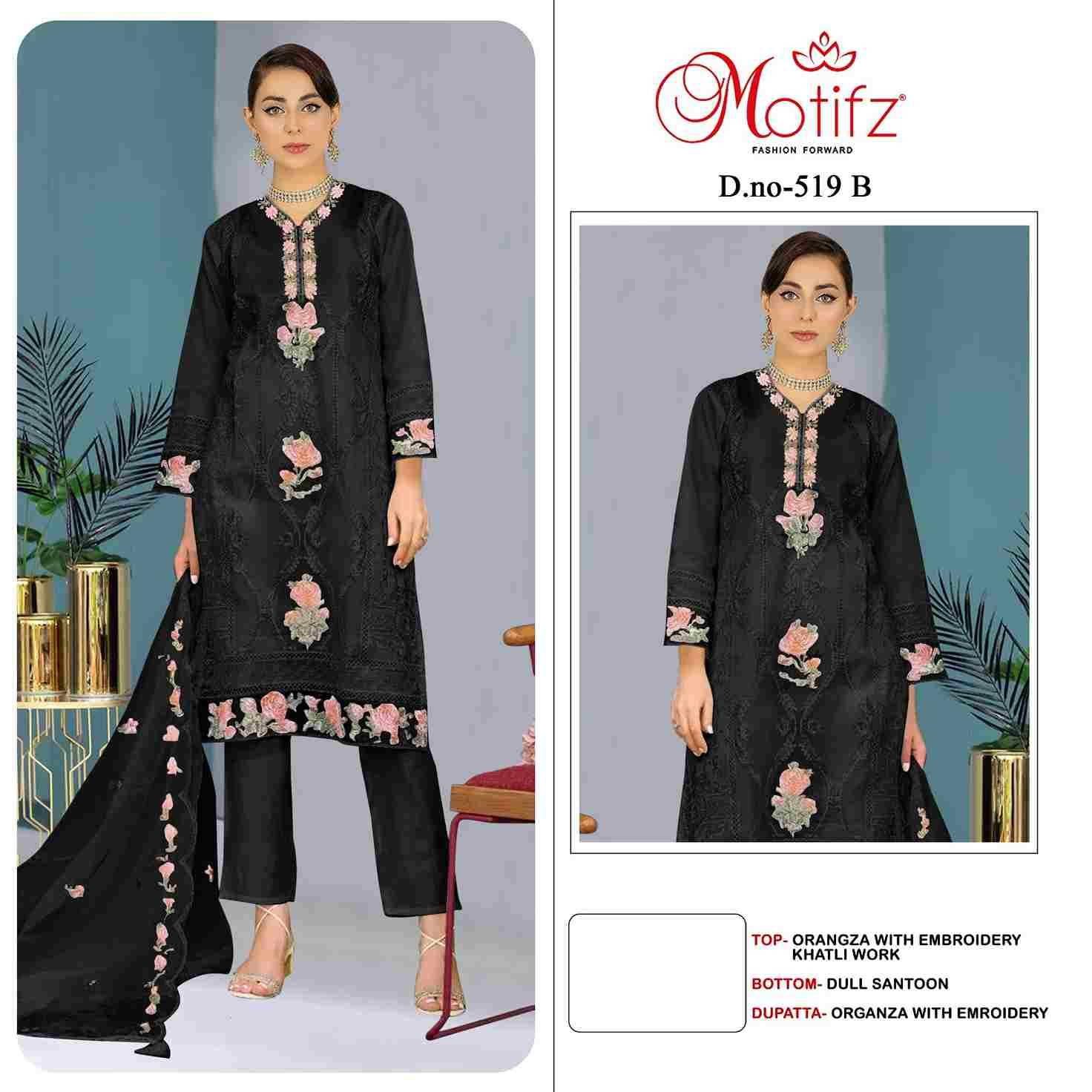 Motifz Hit Design 519 Colours By Motifz Beautiful Pakistani Suits Colorful Stylish Fancy Casual Wear & Ethnic Wear Heavy Organza Dresses At Wholesale Price