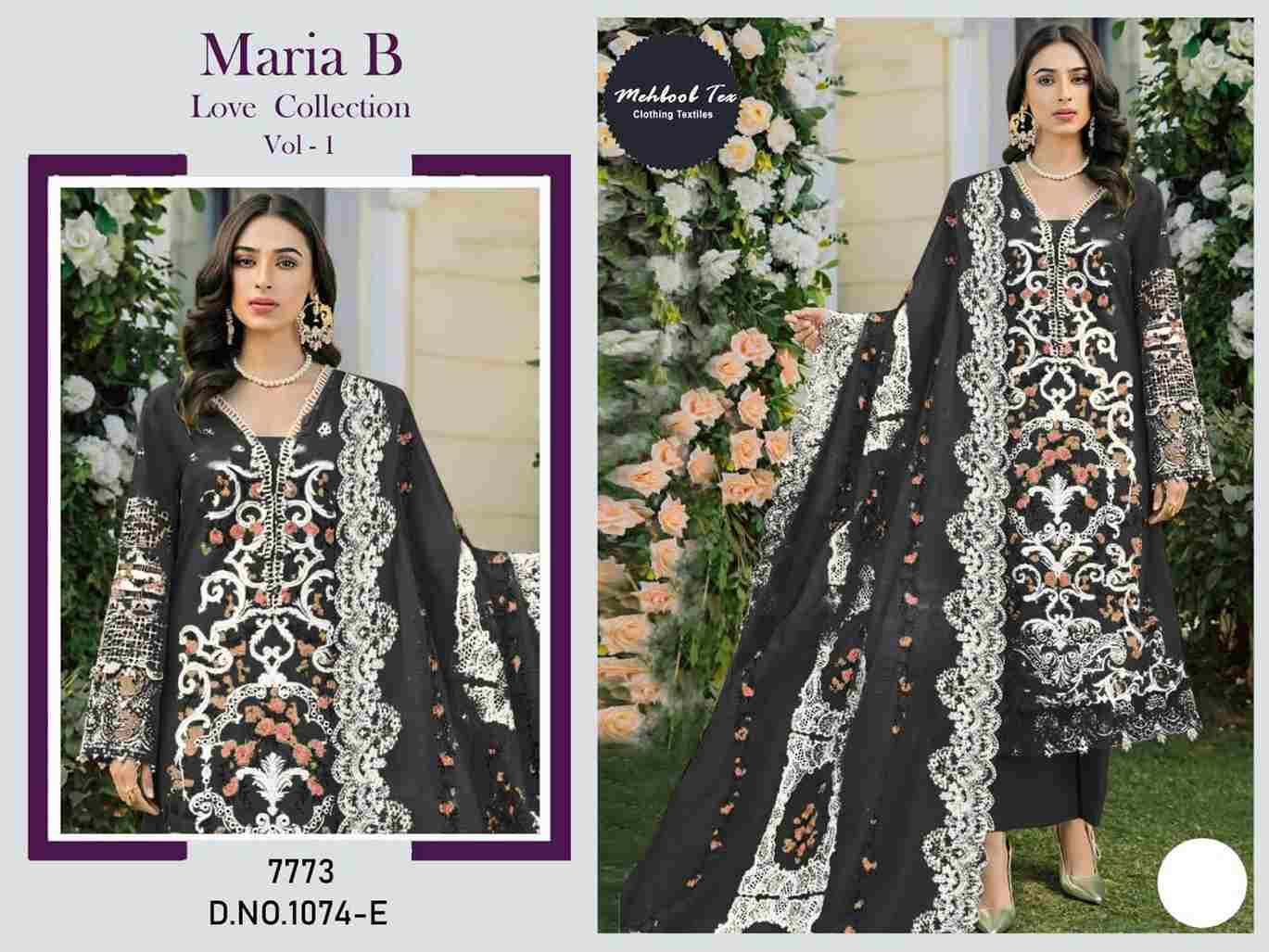 Maria B Love Collection Vol-1 By Mehboob Tex 1074-A To 1074-E Series Beautiful Pakistani Suits Stylish Fancy Colorful Party Wear & Occasional Wear Cambric Cotton Dresses At Wholesale Price