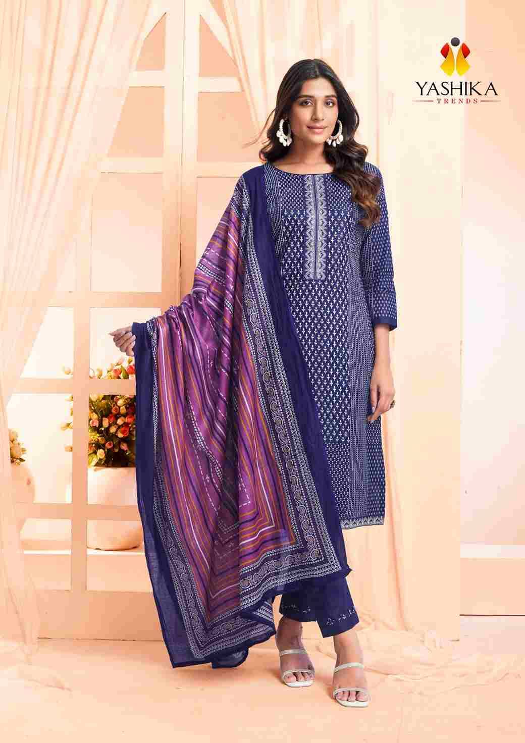 Erina By Yashika Trends 1001 To 1008 Series Beautiful Suits Colorful Stylish Fancy Casual Wear & Ethnic Wear Pure Cotton Print Dresses At Wholesale Price