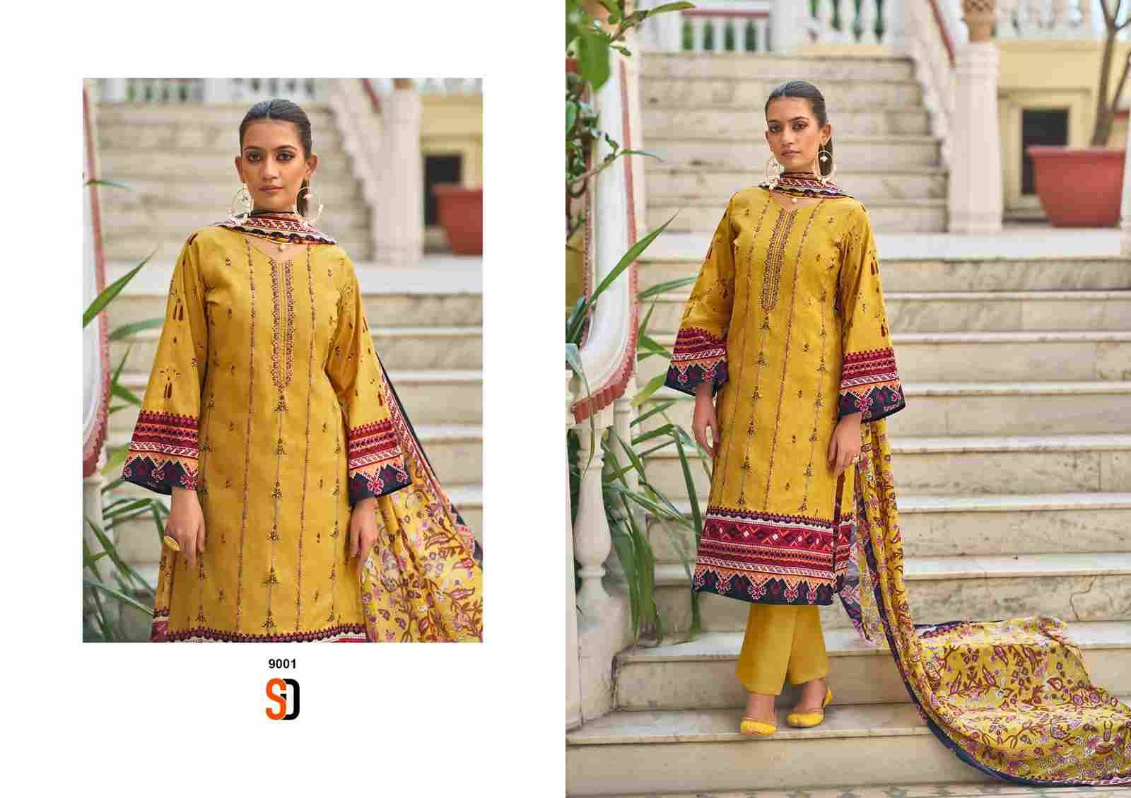 Bin Saeed Lawn Collection Vol-9 By Shraddha Designer 9001 To 9004 Series Designer Pakistani Suits Beautiful Fancy Stylish Colorful Party Wear & Occasional Wear Pure Cotton Print With Embroidery Dresses At Wholesale Price