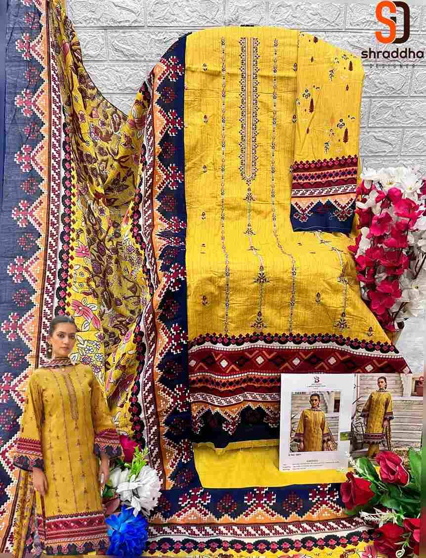 Bin Saeed Lawn Collection Vol-9 By Shraddha Designer 9001 To 9004 Series Designer Pakistani Suits Beautiful Fancy Stylish Colorful Party Wear & Occasional Wear Pure Cotton Print With Embroidery Dresses At Wholesale Price