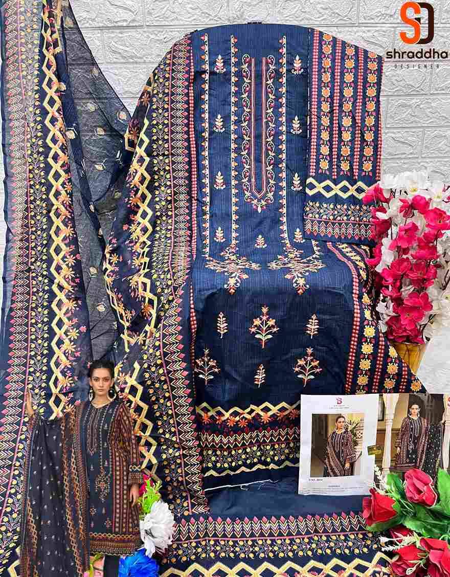 Bin Saeed Lawn Collection Vol-9 By Shraddha Designer 9001 To 9004 Series Designer Pakistani Suits Beautiful Fancy Stylish Colorful Party Wear & Occasional Wear Pure Cotton Print With Embroidery Dresses At Wholesale Price