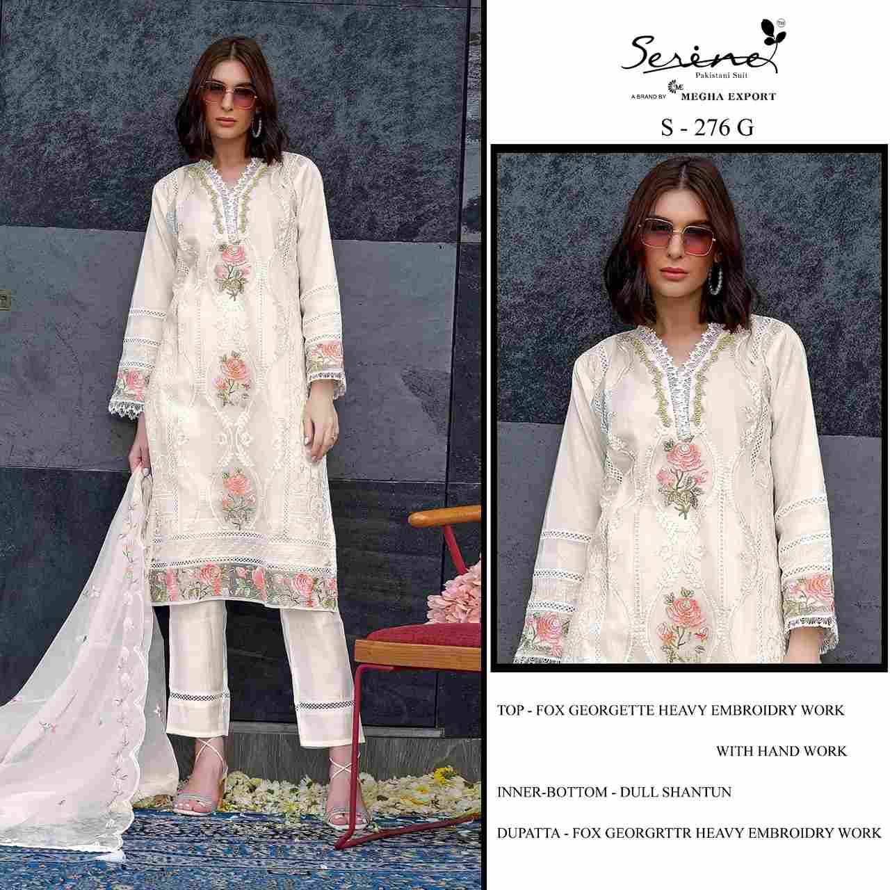 Serene Hit Design S-276 Colours Vol-2 By Serene S-276-E To S-276-H Series Designer Pakistani Suits Beautiful Fancy Colorful Stylish Party Wear & Occasional Wear Faux Georgette Embroidered Dresses At Wholesale Price