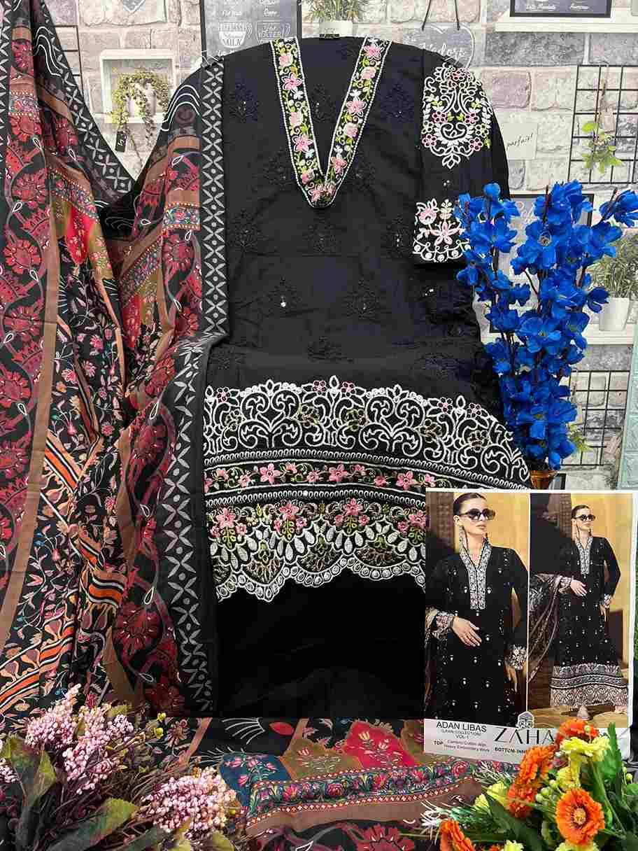 Adan Libas Vol -1 By Zaha 10305 To 10307 Series Beautiful Pakistani Suits Stylish Fancy Colorful Party Wear & Occasional Wear Cambric Cotton With Embroidery Dresses At Wholesale Price