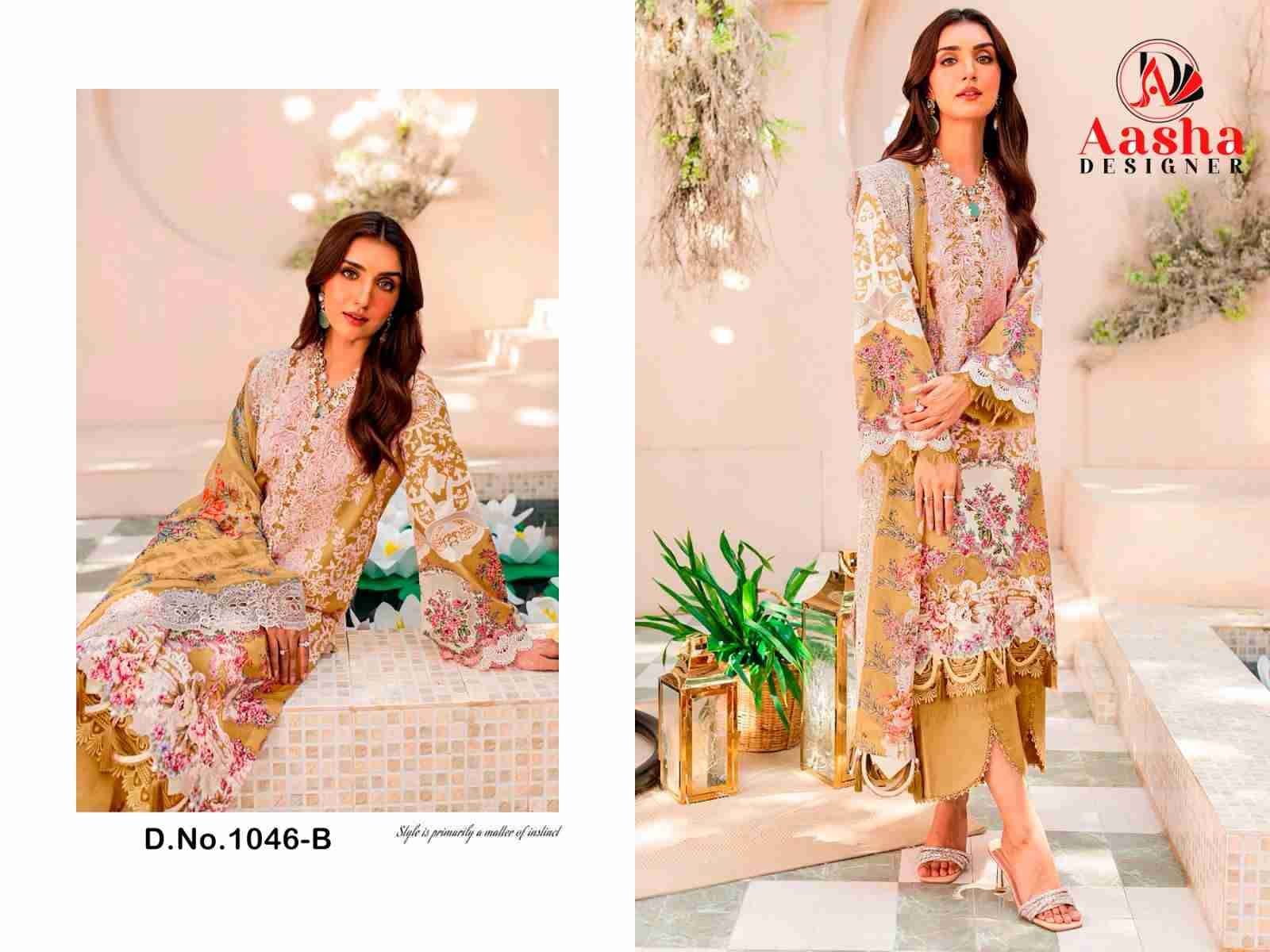 Needle Wonder Lawn Collection Vol-3 By Aasha Designer 1046-A To 1046-D Series Pakistani Suits Beautiful Fancy Colorful Stylish Party Wear & Occasional Wear Pure Cotton Embroidery Dresses At Wholesale Price