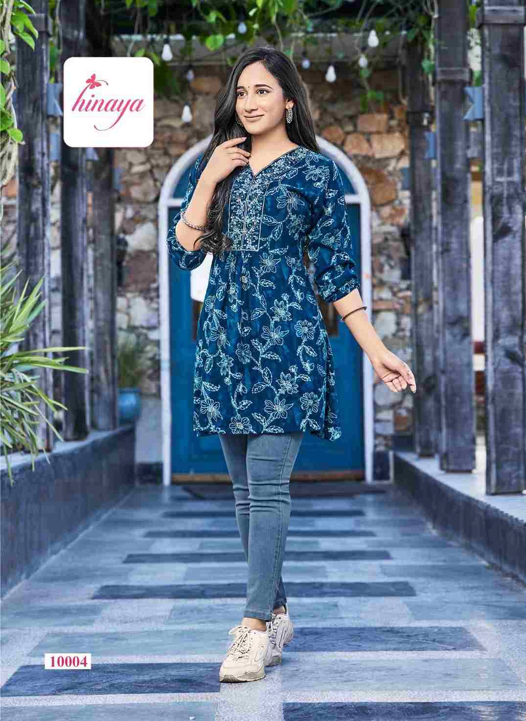 Resham Vol-10 By Hinaya 10001 To 10006 Series Designer Stylish Fancy Colorful Beautiful Party Wear & Ethnic Wear Collection Rayon Foil Kurtis At Wholesale Price