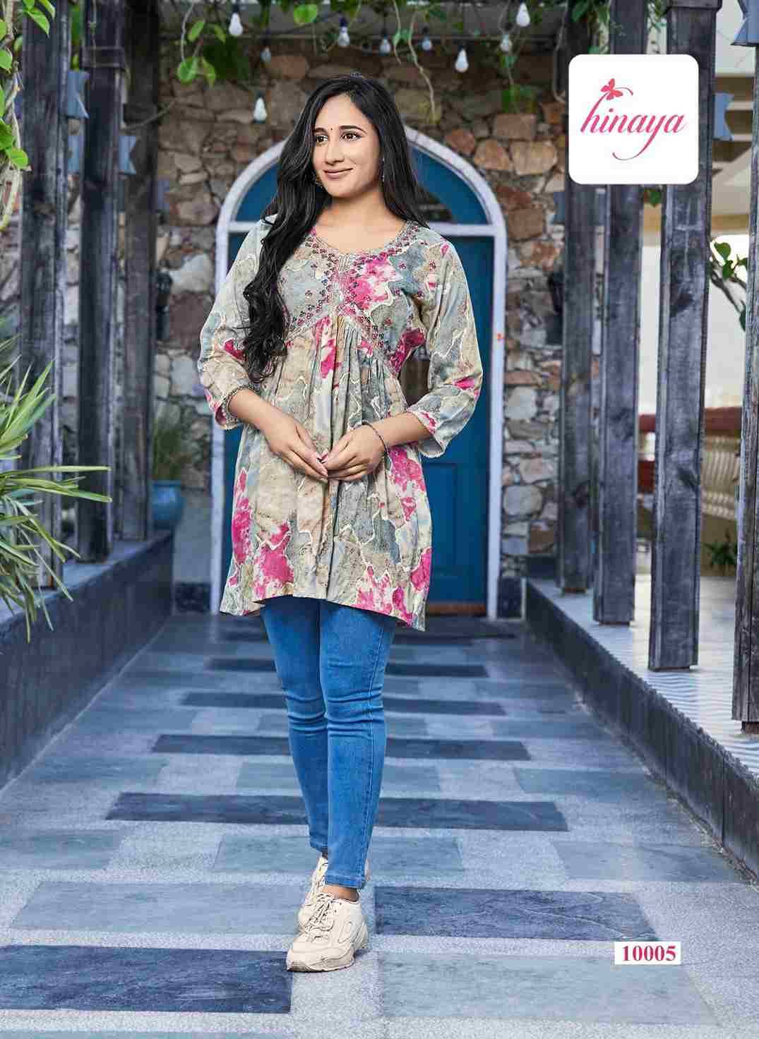 Resham Vol-10 By Hinaya 10001 To 10006 Series Designer Stylish Fancy Colorful Beautiful Party Wear & Ethnic Wear Collection Rayon Foil Kurtis At Wholesale Price