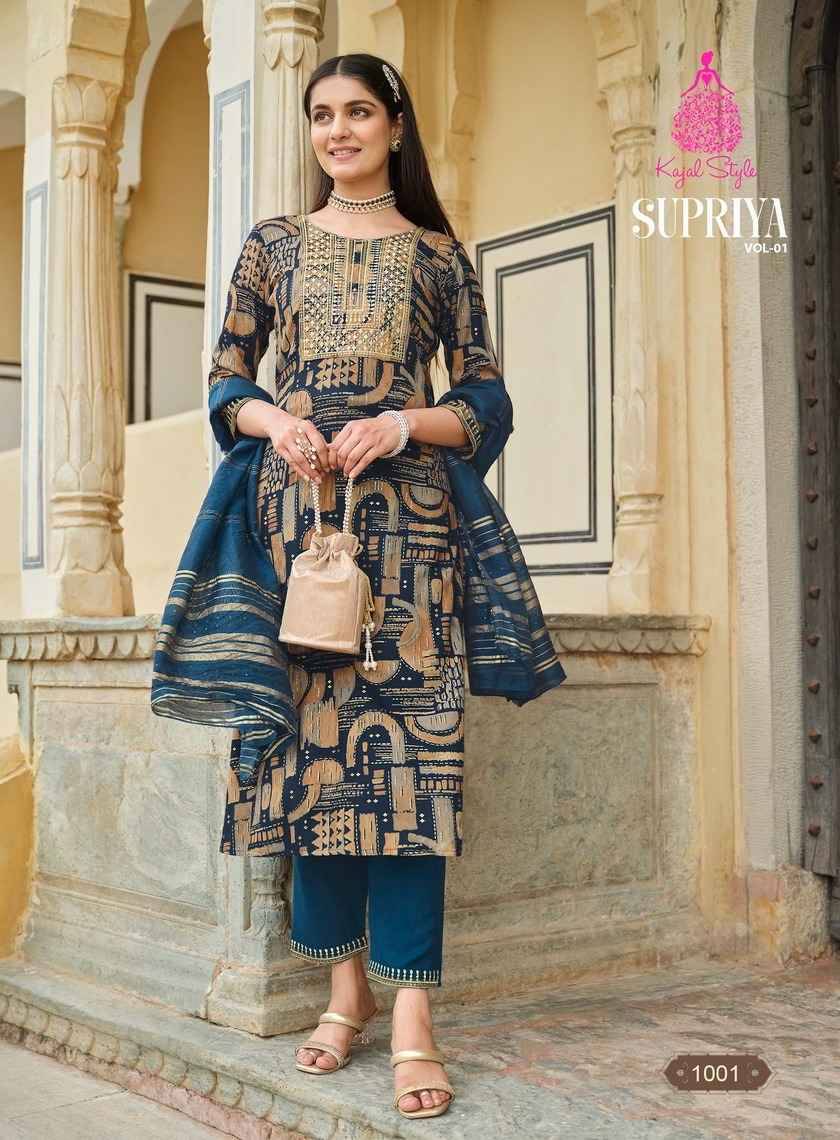 Supriya Vol-1 By Kajal Style 1001 To 1008 Series Beautiful Festive Suits Colorful Stylish Fancy Casual Wear & Ethnic Wear Rayon Print Dresses At Wholesale Price