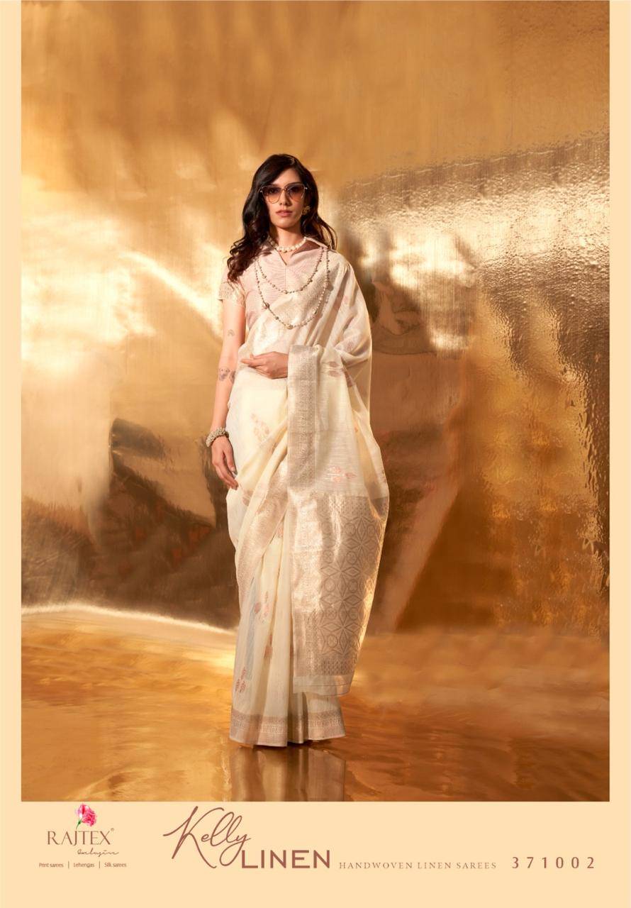 Kelly Linen By Raj Tex 371001 To 371006 Series Indian Traditional Wear Collection Beautiful Stylish Fancy Colorful Party Wear & Occasional Wear Linen Cotton Sarees At Wholesale Price