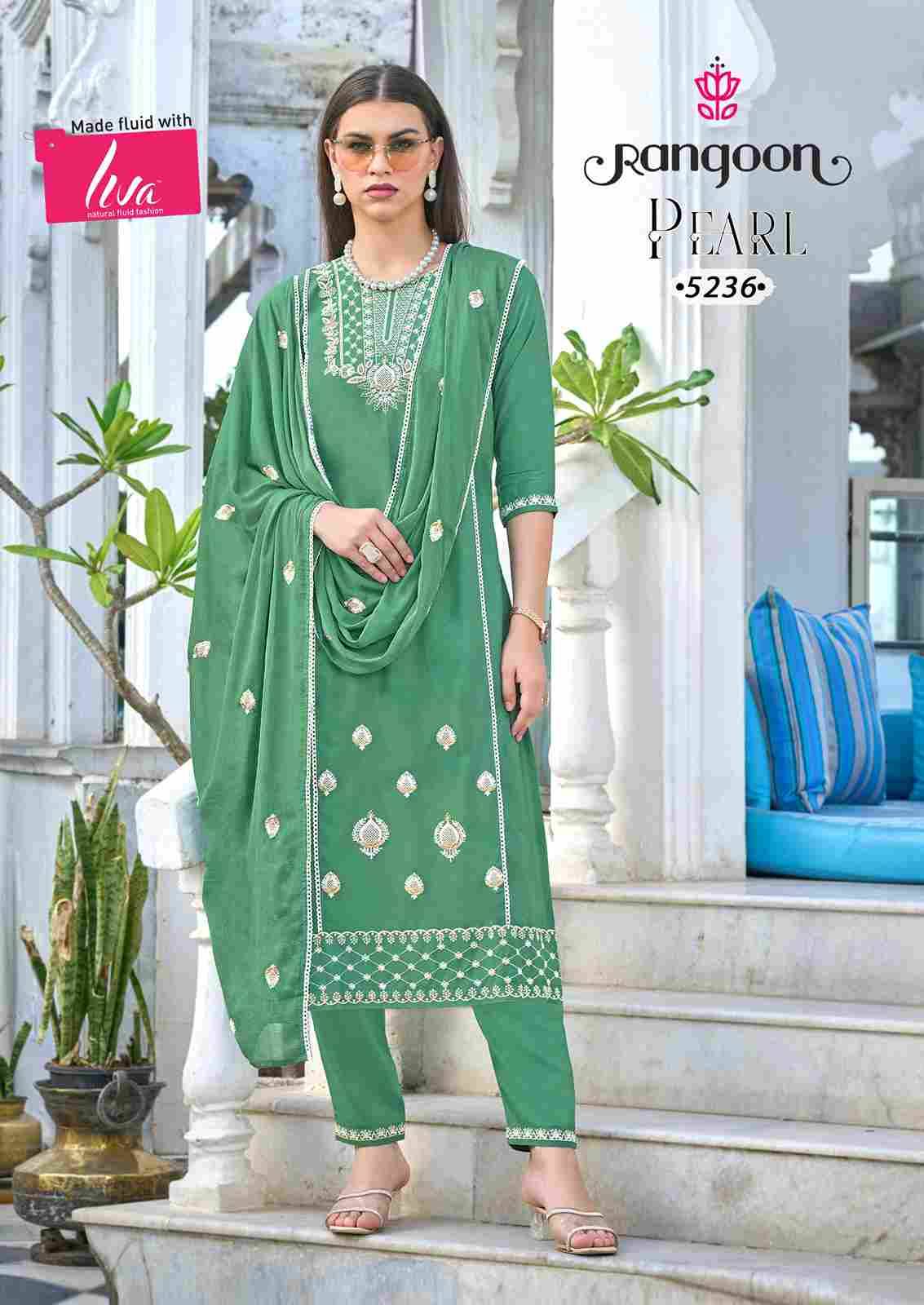 Pearl By Rangoon 5231 To 5236 Series Designer Festive Suits Collection Beautiful Stylish Fancy Colorful Party Wear & Occasional Wear Pure Viscose Rayon Embroidered Dresses At Wholesale Price