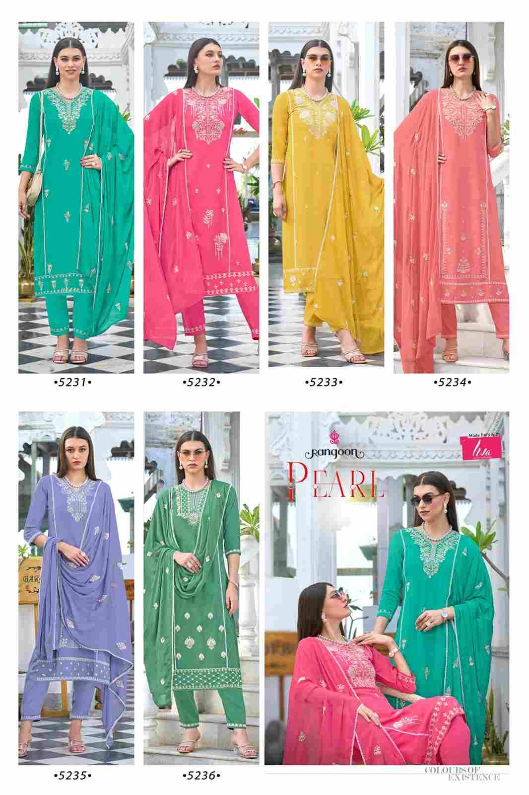 Pearl By Rangoon 5231 To 5236 Series Designer Festive Suits Collection Beautiful Stylish Fancy Colorful Party Wear & Occasional Wear Pure Viscose Rayon Embroidered Dresses At Wholesale Price