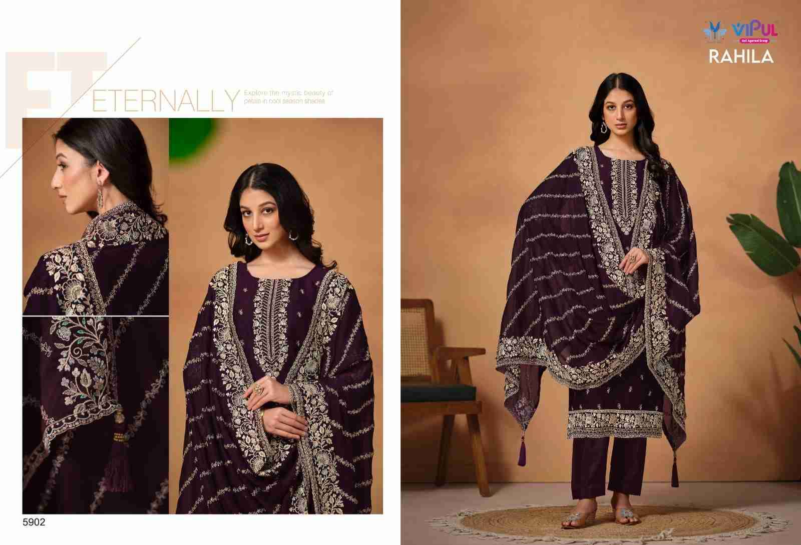 Rahila By Vipul Fashion 5901 To 5904 Series Festive Suits Beautiful Fancy Colorful Stylish Party Wear & Occasional Wear Fancy Dresses At Wholesale Price