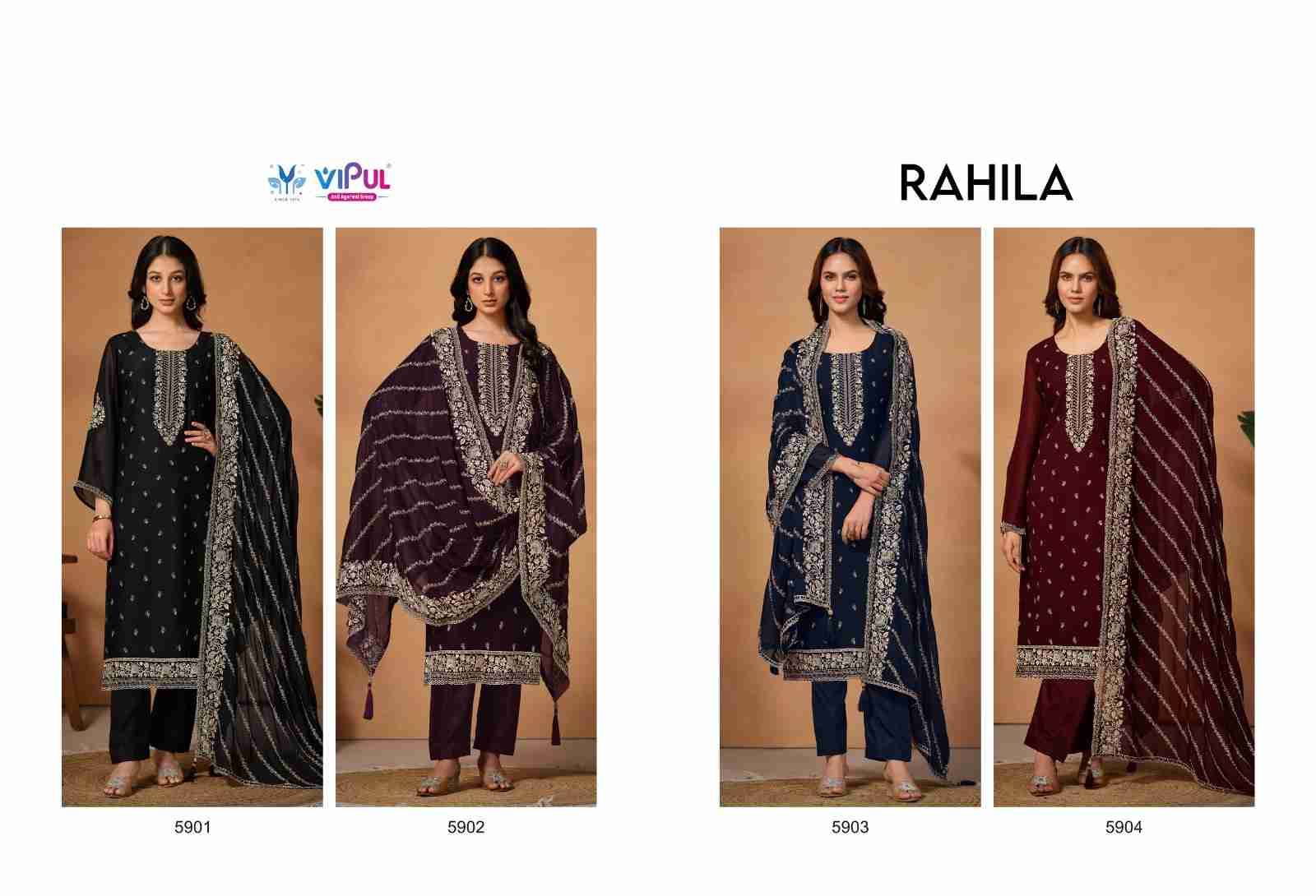 Rahila By Vipul Fashion 5901 To 5904 Series Festive Suits Beautiful Fancy Colorful Stylish Party Wear & Occasional Wear Fancy Dresses At Wholesale Price