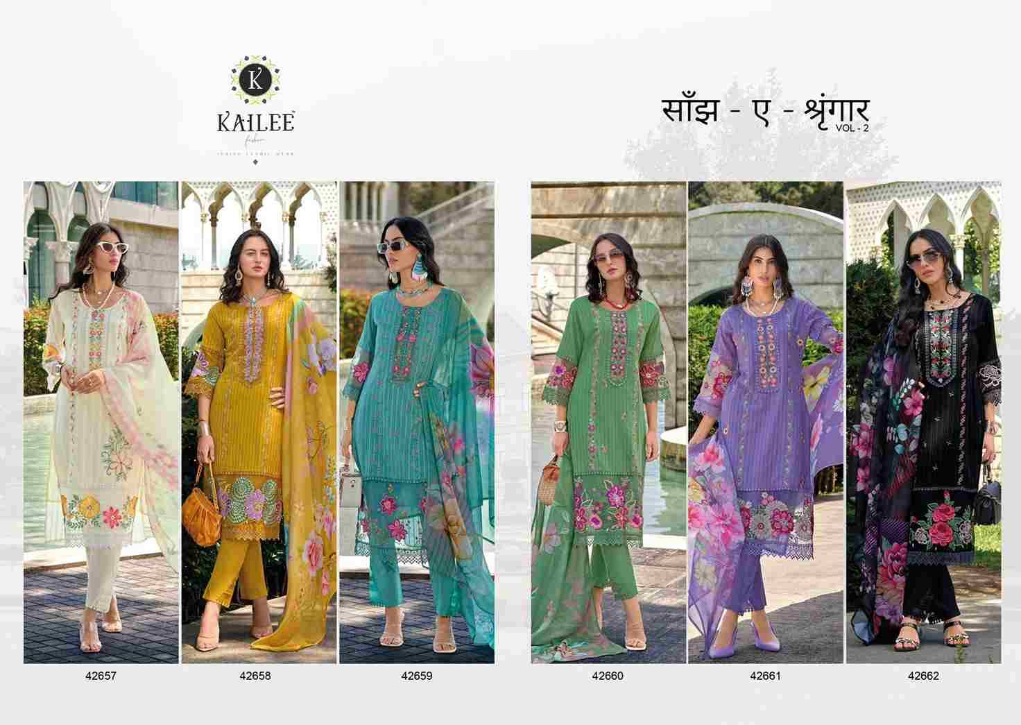 Sanj-E-Shrungar Vol-2 By Kailee 42657 To 42662 Series Beautiful Festive Suits Colorful Stylish Fancy Casual Wear & Ethnic Wear Pure Cotton Dresses At Wholesale Price