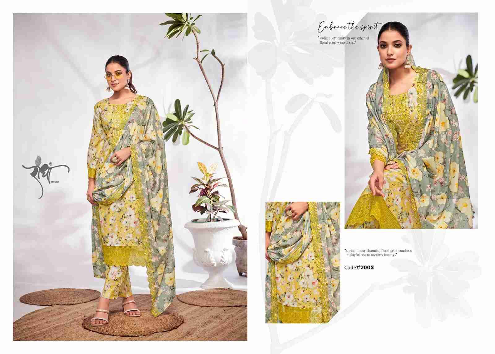Saffron By Radha Trendz 7001 To 7006 Series Beautiful Sharara Suits Colorful Stylish Fancy Casual Wear & Ethnic Wear Pure Cotton Dresses At Wholesale Price