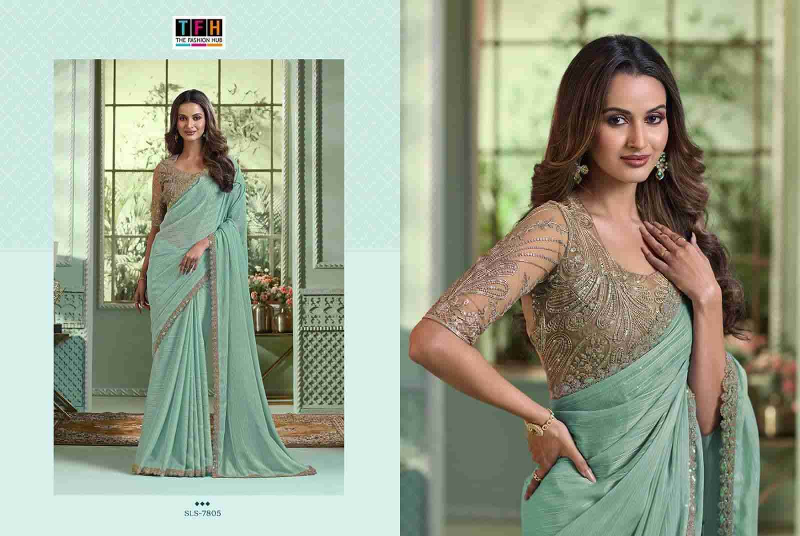 Salsa Style Vol-3 By TFH 7801 To 7816 Series Indian Traditional Wear Collection Beautiful Stylish Fancy Colorful Party Wear & Occasional Wear Georgette Silk Sarees At Wholesale Price