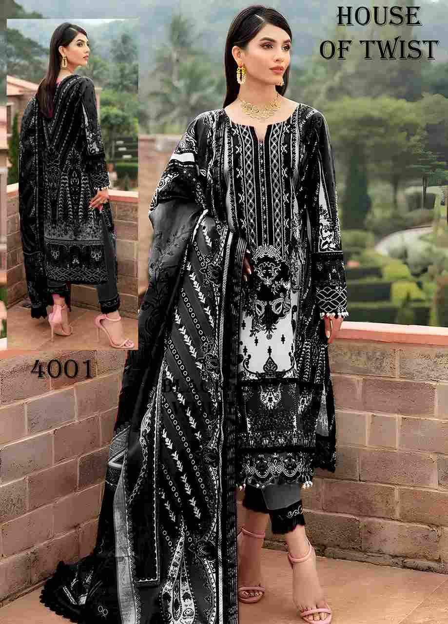 Black And White By House Of Twist 4001 To 4006 Series Beautiful Festive Suits Stylish Fancy Colorful Casual Wear & Ethnic Wear Pure Cotton Print Dresses At Wholesale Price