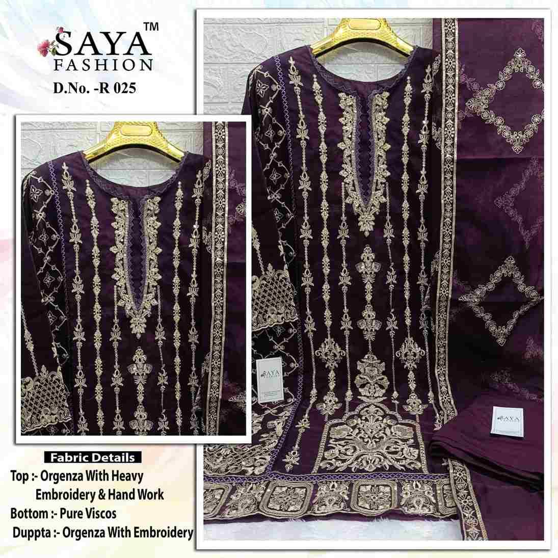 Saya-025 Colours By Saya Fashion 025-A To 025-C Series Beautiful Stylish Pakistani Suits Fancy Colorful Casual Wear & Ethnic Wear & Ready To Wear Organza Embroidered Dresses At Wholesale Price