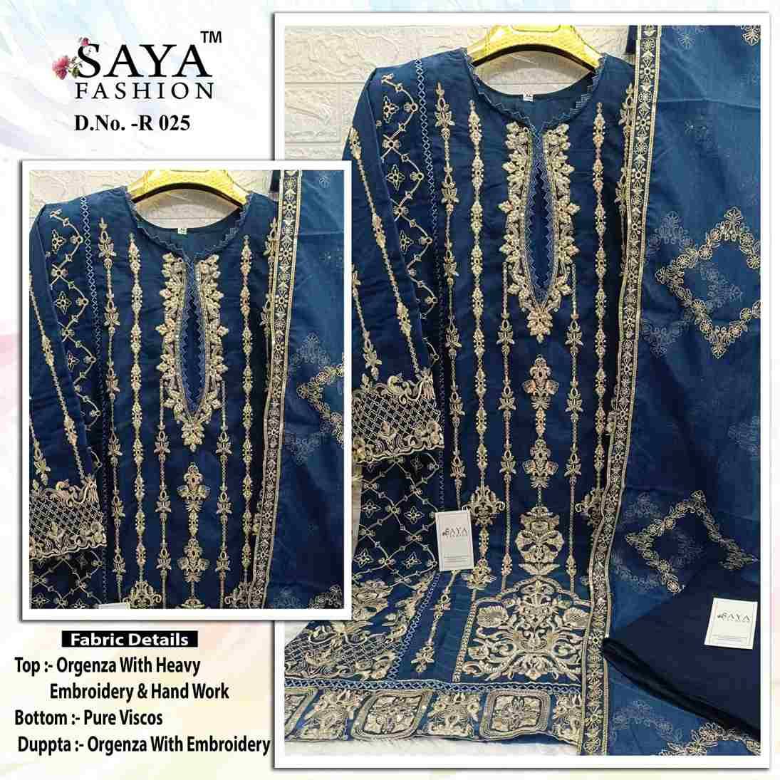 Saya-025 Colours By Saya Fashion 025-A To 025-C Series Beautiful Stylish Pakistani Suits Fancy Colorful Casual Wear & Ethnic Wear & Ready To Wear Organza Embroidered Dresses At Wholesale Price