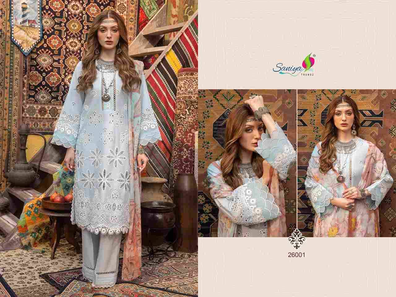 Adan Libas Chikankari Vol-26 By Saniya Trendz 26001 To 26004 Series Designer Pakistani Suits Beautiful Stylish Fancy Colorful Party Wear & Occasional Wear Pure Cotton Embroidered Dresses At Wholesale Price