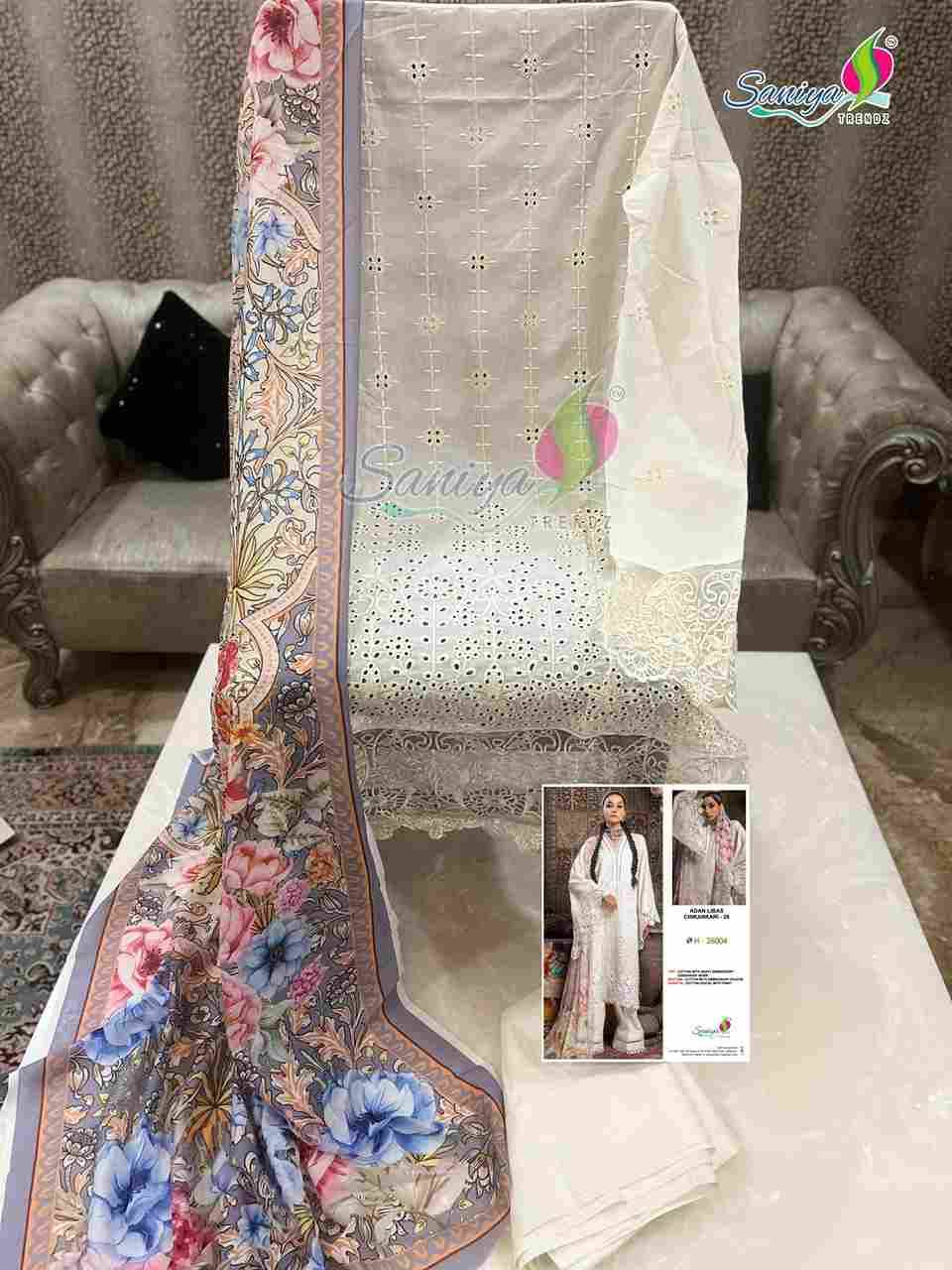 Adan Libas Chikankari Vol-26 By Saniya Trendz 26001 To 26004 Series Designer Pakistani Suits Beautiful Stylish Fancy Colorful Party Wear & Occasional Wear Pure Cotton Embroidered Dresses At Wholesale Price