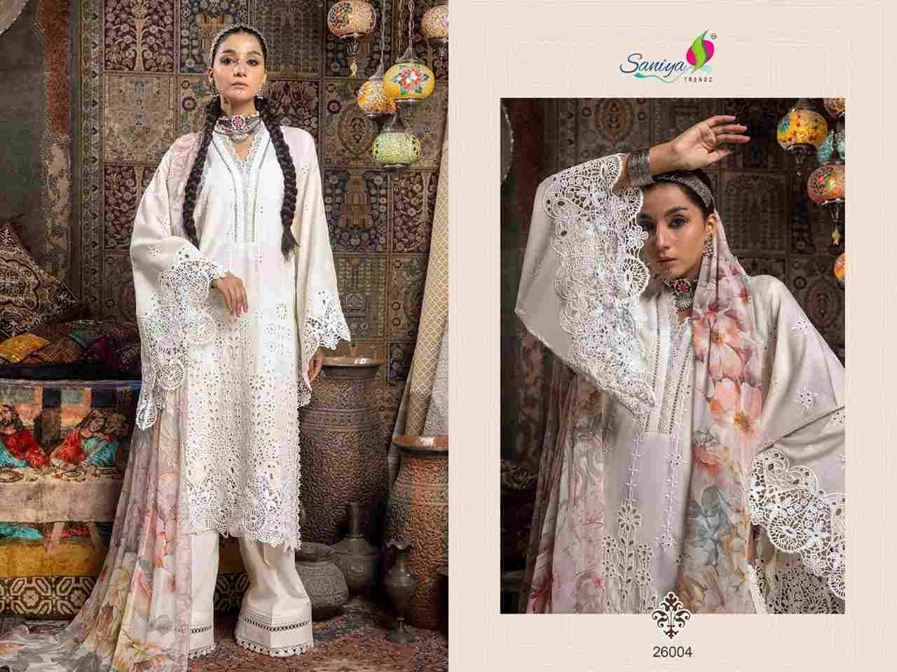 Adan Libas Chikankari Vol-26 By Saniya Trendz 26001 To 26004 Series Designer Pakistani Suits Beautiful Stylish Fancy Colorful Party Wear & Occasional Wear Pure Cotton Embroidered Dresses At Wholesale Price