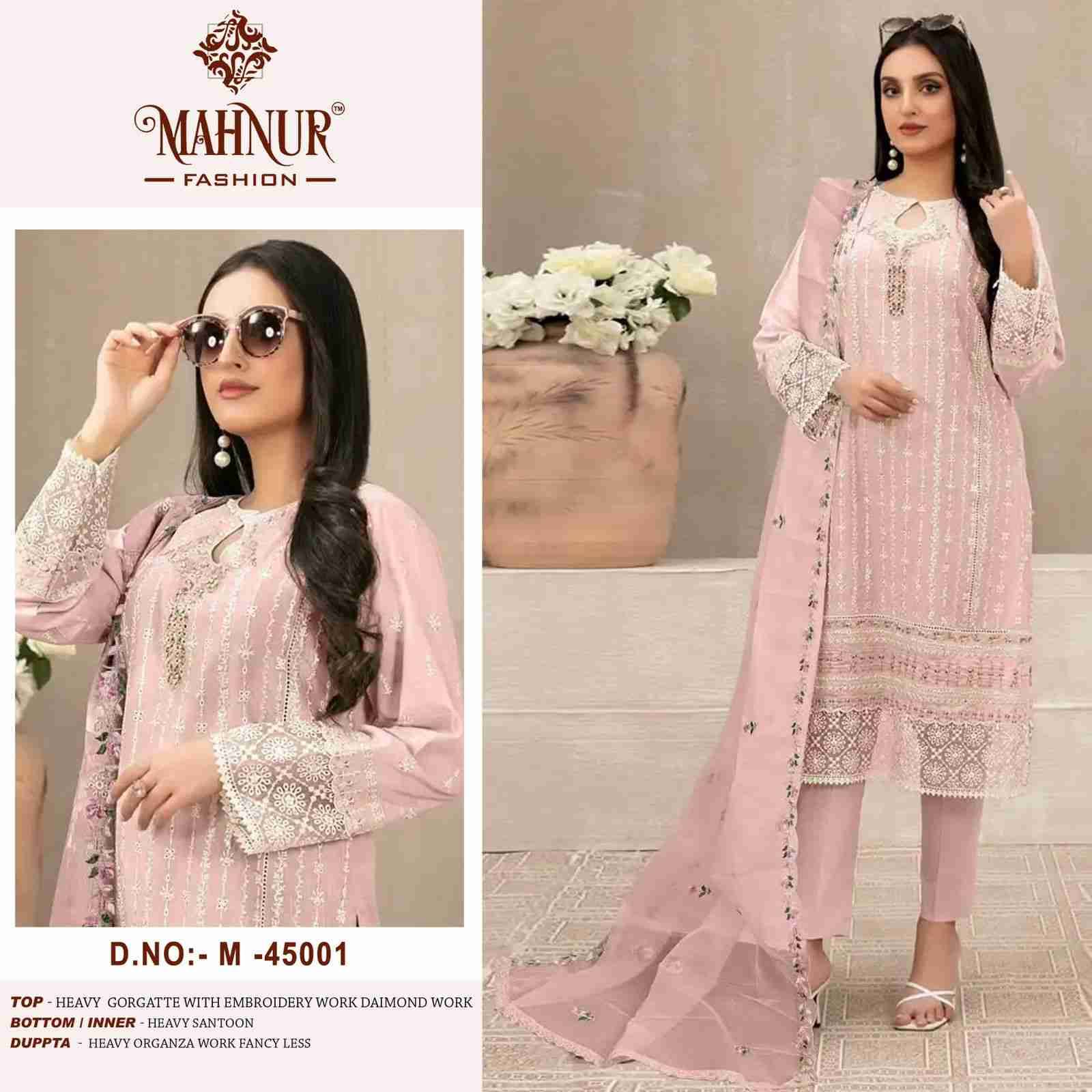 Mahnur Vol-45 By Mahnur Fashion 45001 To 45003 Series Beautiful Pakistani Suits Colorful Stylish Fancy Casual Wear & Ethnic Wear Heavy Georgette Dresses At Wholesale Price