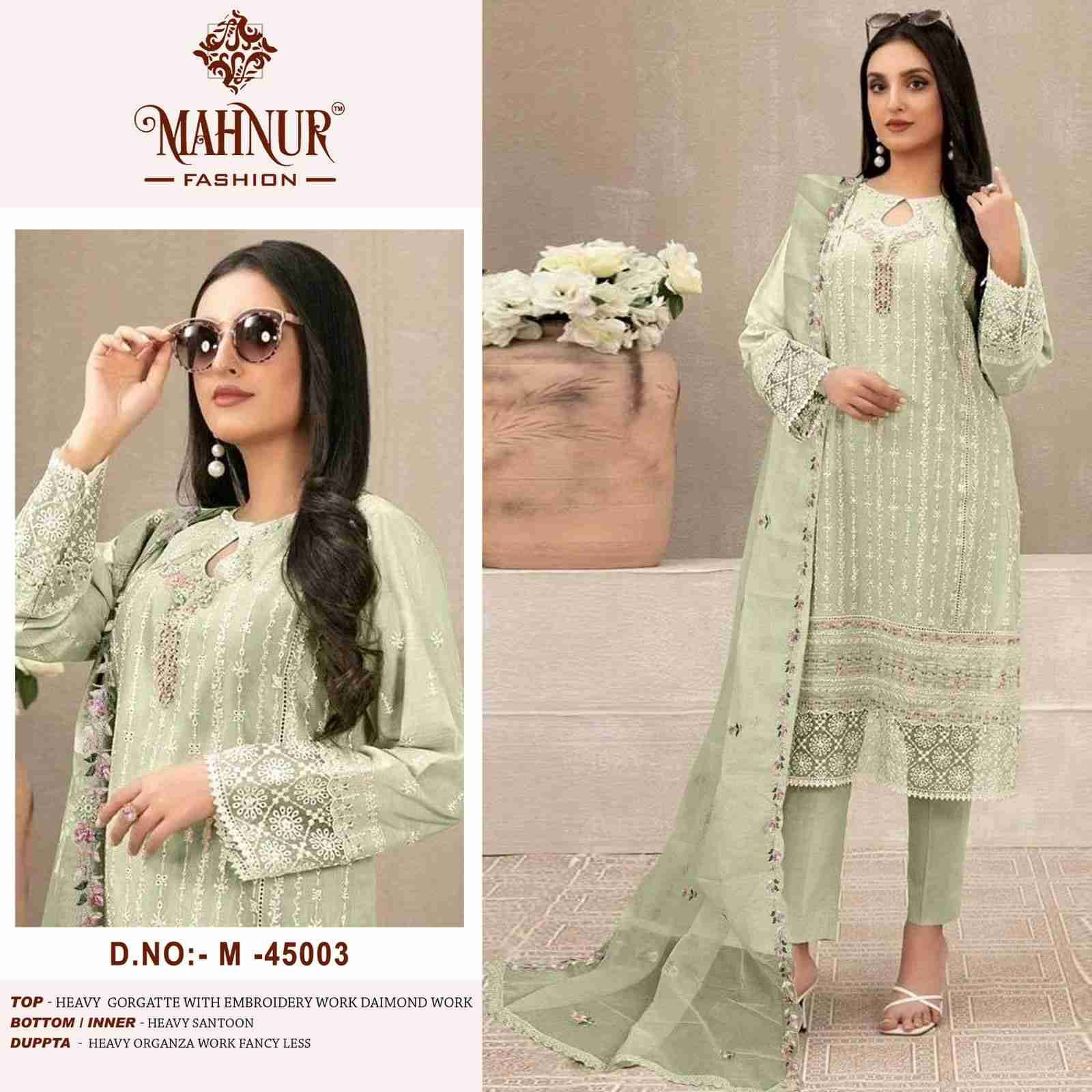 Mahnur Vol-45 By Mahnur Fashion 45001 To 45003 Series Beautiful Pakistani Suits Colorful Stylish Fancy Casual Wear & Ethnic Wear Heavy Georgette Dresses At Wholesale Price