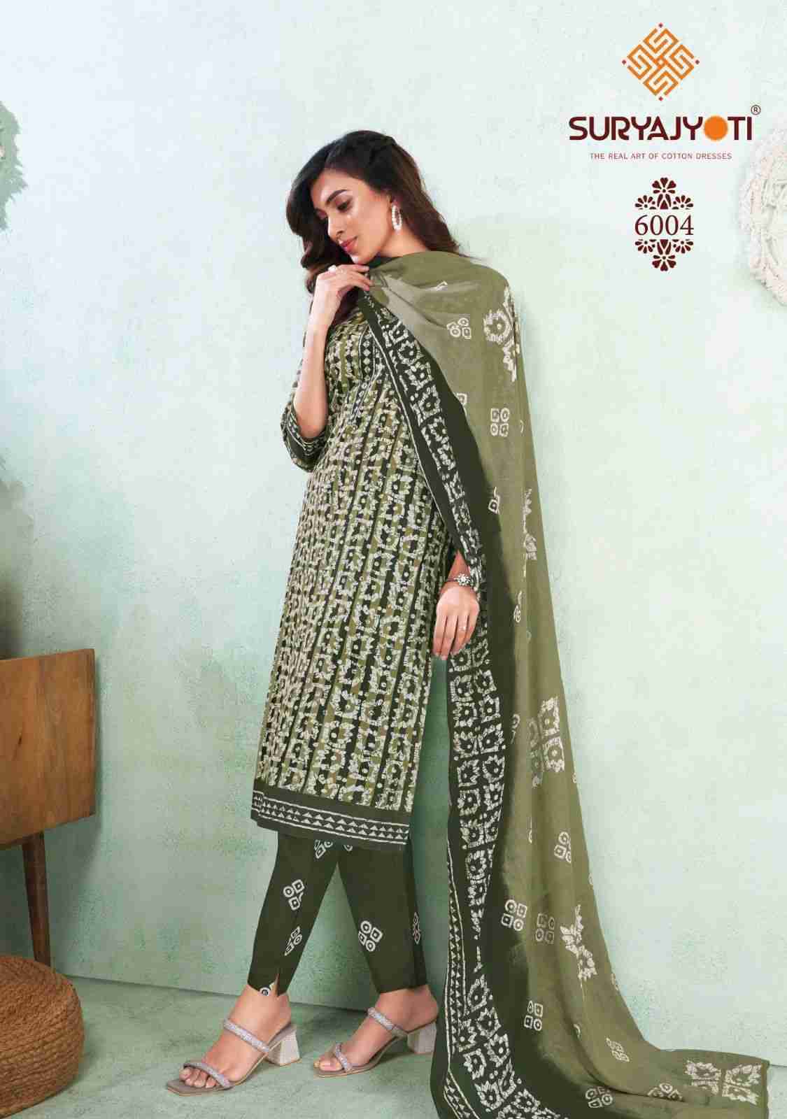 Pehnava Vol-6 By Suryajyoti 6001 To 6010 Series Beautiful Stylish Festive Suits Fancy Colorful Casual Wear & Ethnic Wear & Ready To Wear Cambric Cotton Print Dresses At Wholesale Price