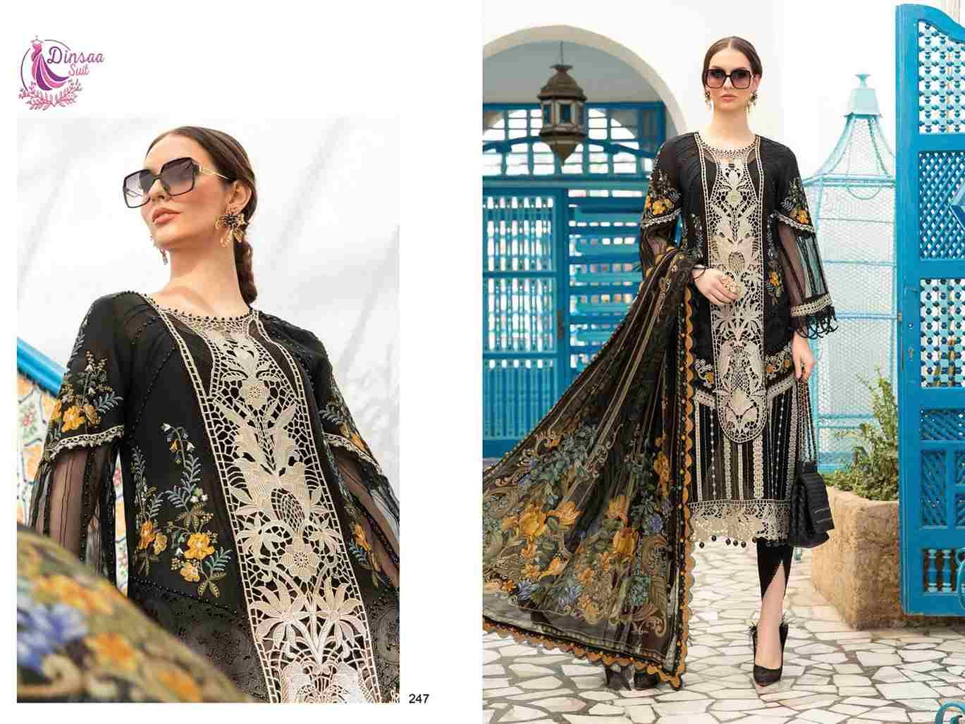 Maria.B. Vol-4 By Dinsaa Suits 247 To 249 Series Beautiful Pakistani Suits Colorful Stylish Fancy Casual Wear & Ethnic Wear Pure Cotton Embroidered Dresses At Wholesale Price