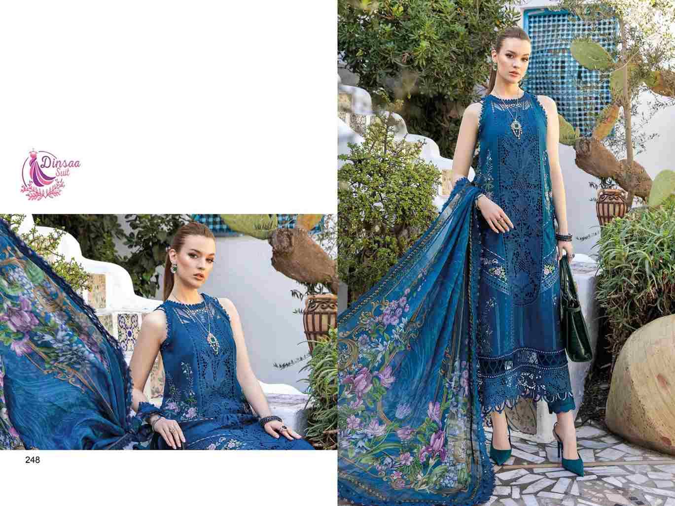 Maria.B. Vol-4 By Dinsaa Suits 247 To 249 Series Beautiful Pakistani Suits Colorful Stylish Fancy Casual Wear & Ethnic Wear Pure Cotton Embroidered Dresses At Wholesale Price